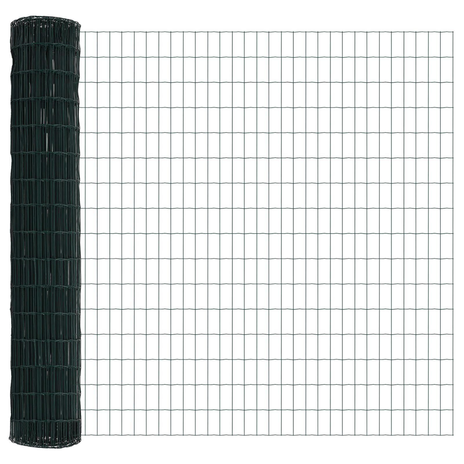 Gard Euro cu 7 Stâlpi 1.6x10 m Oțel Galvanizat Verde GartenMobel Dekor