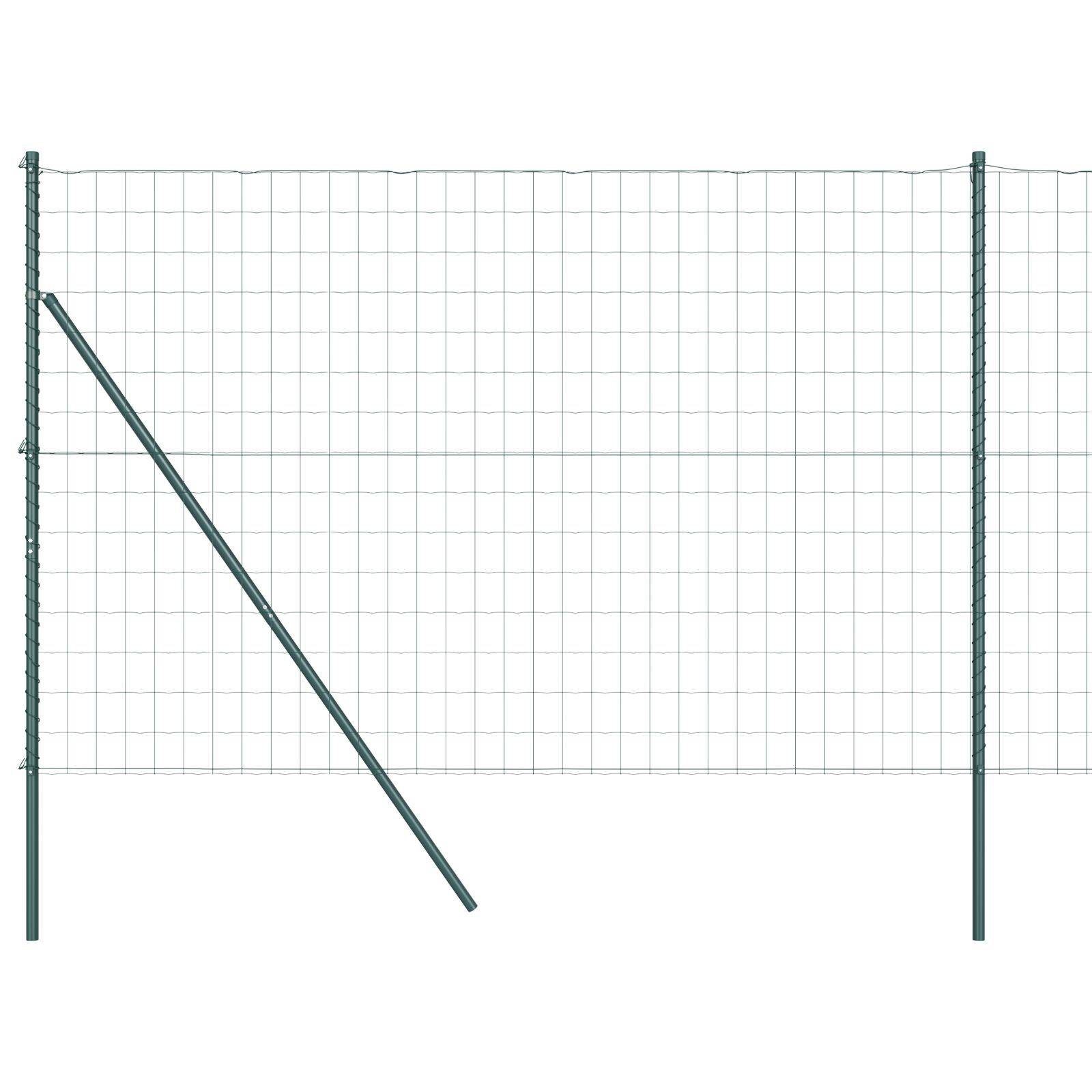 Împrejmuirea Euro cu 7 stâlpi 1.5x10 m din oțel galvanizat verde GartenMobel Dekor