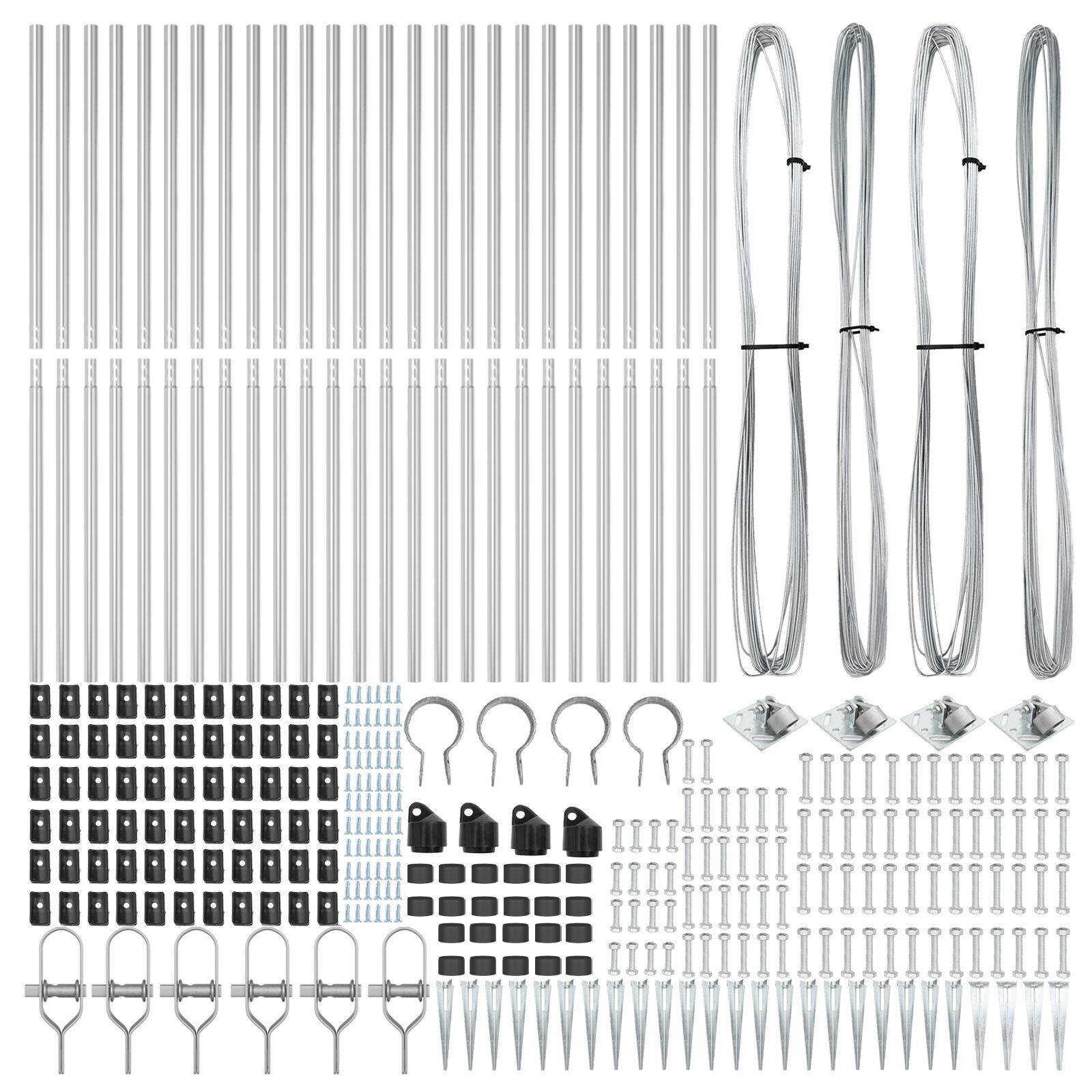 Stâlpi de gard cu vârf, 26 buc., Ø32 mm, 170 cm. oțel zincat GartenMobel Dekor