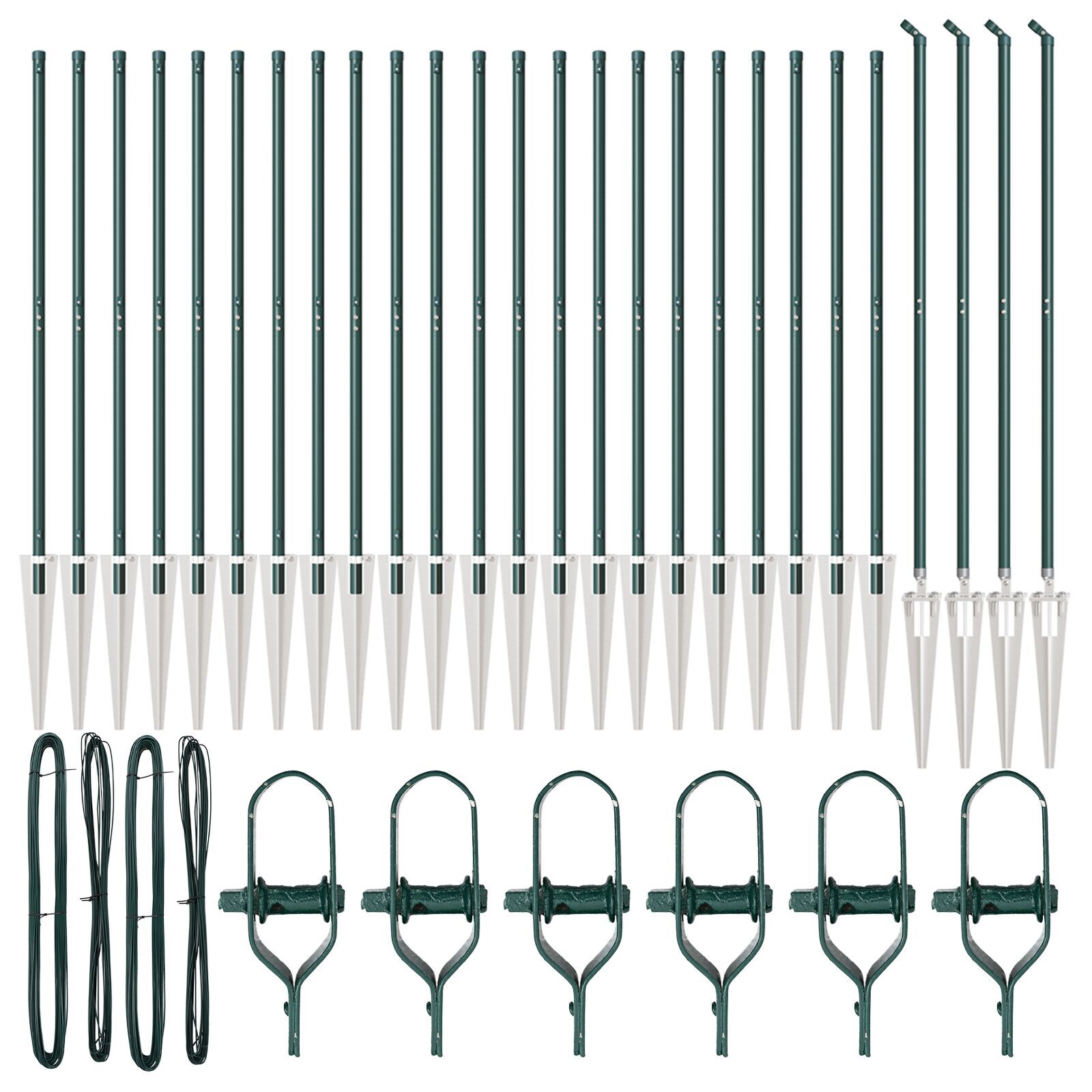 Stâlpi de gard cu vârf, 26 buc., Ø32 mm, 170 cm. oțel zincat GartenMobel Dekor