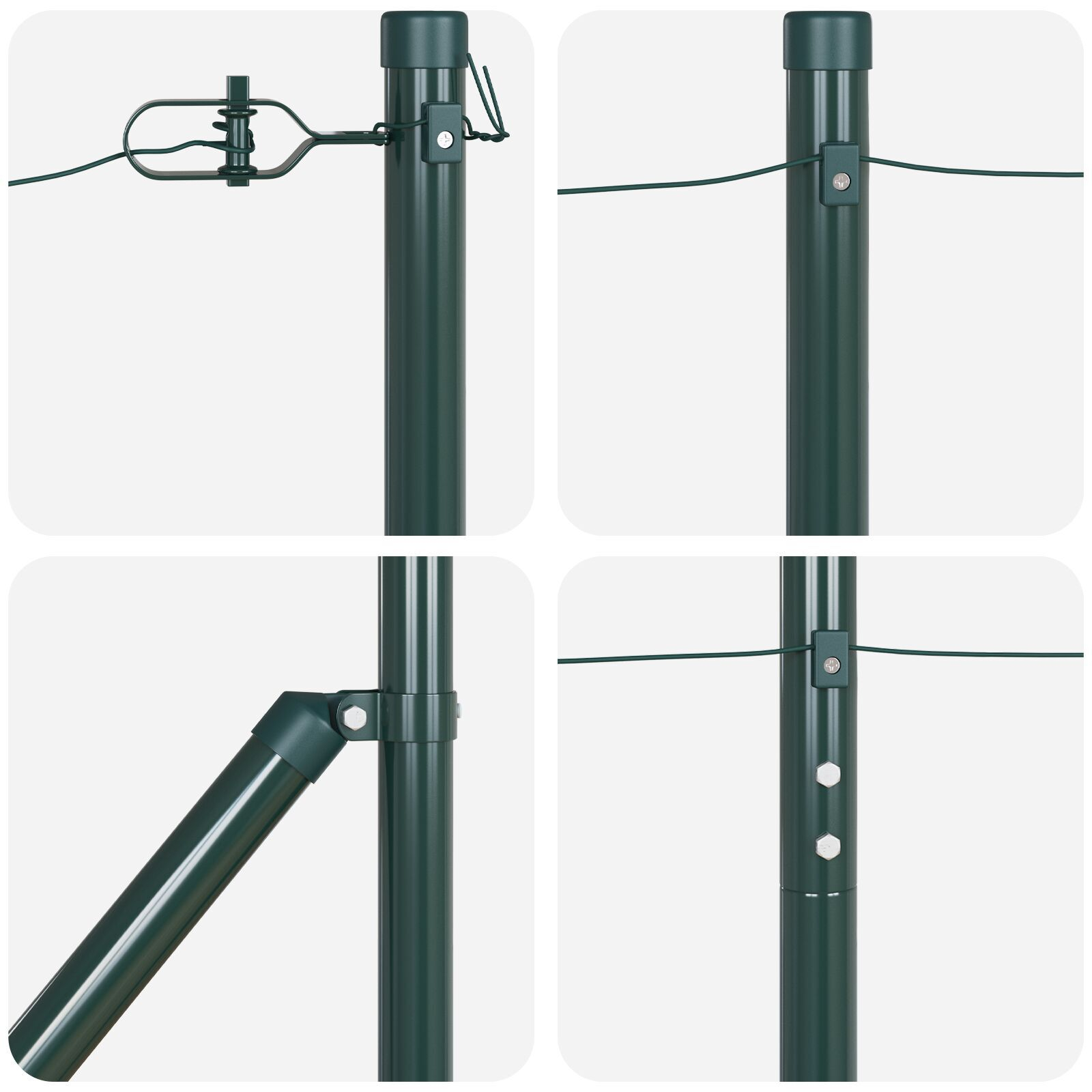 Stâlpi de gard cu vârf, 26 buc., Ø32 mm, 180 cm. oțel zincat GartenMobel Dekor