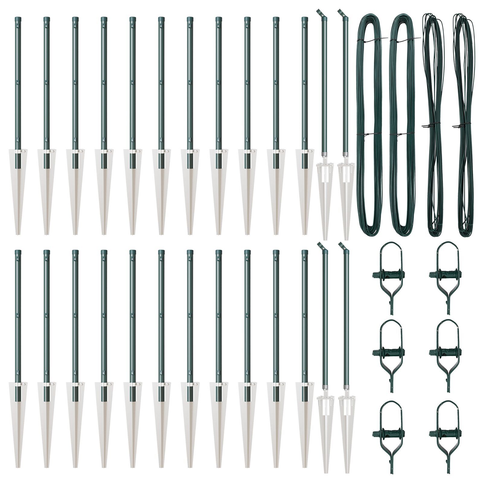 Stâlpi de gard cu vârf, 26 buc., Ø32 mm, 80 cm. oțel zincat GartenMobel Dekor