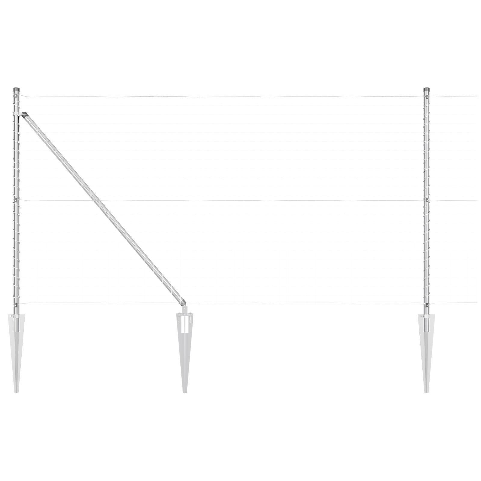 Stâlpi de gard cu vârf, 52 buc., Ø32 mm, 160 cm. oțel zincat GartenMobel Dekor