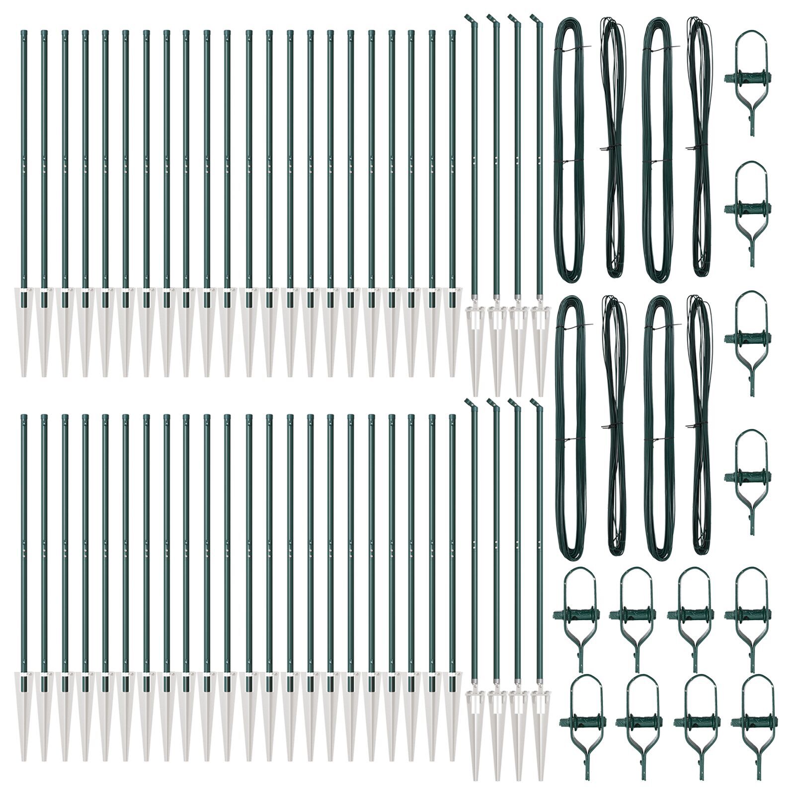 Stâlpi de gard cu vârf, 52 buc., Ø32 mm, 160 cm. oțel zincat GartenMobel Dekor