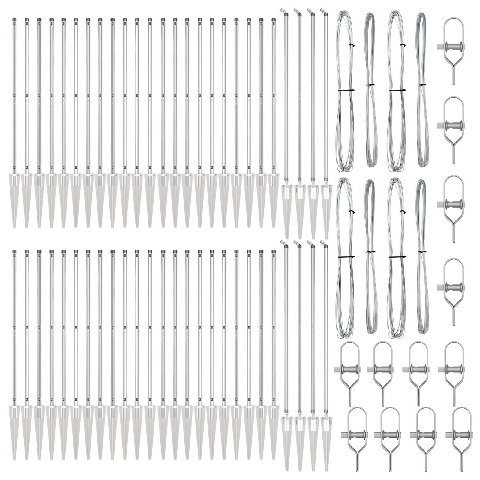 Stâlpi de gard cu vârf, 52 buc., Ø32 mm, 170 cm. oțel zincat GartenMobel Dekor