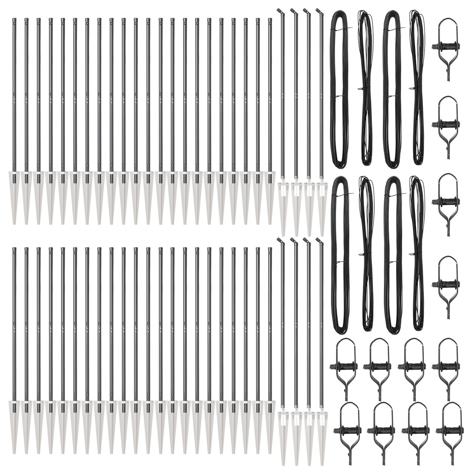 Stâlpi de gard cu vârf, 52 buc., Ø32 mm, 170 cm. oțel zincat GartenMobel Dekor