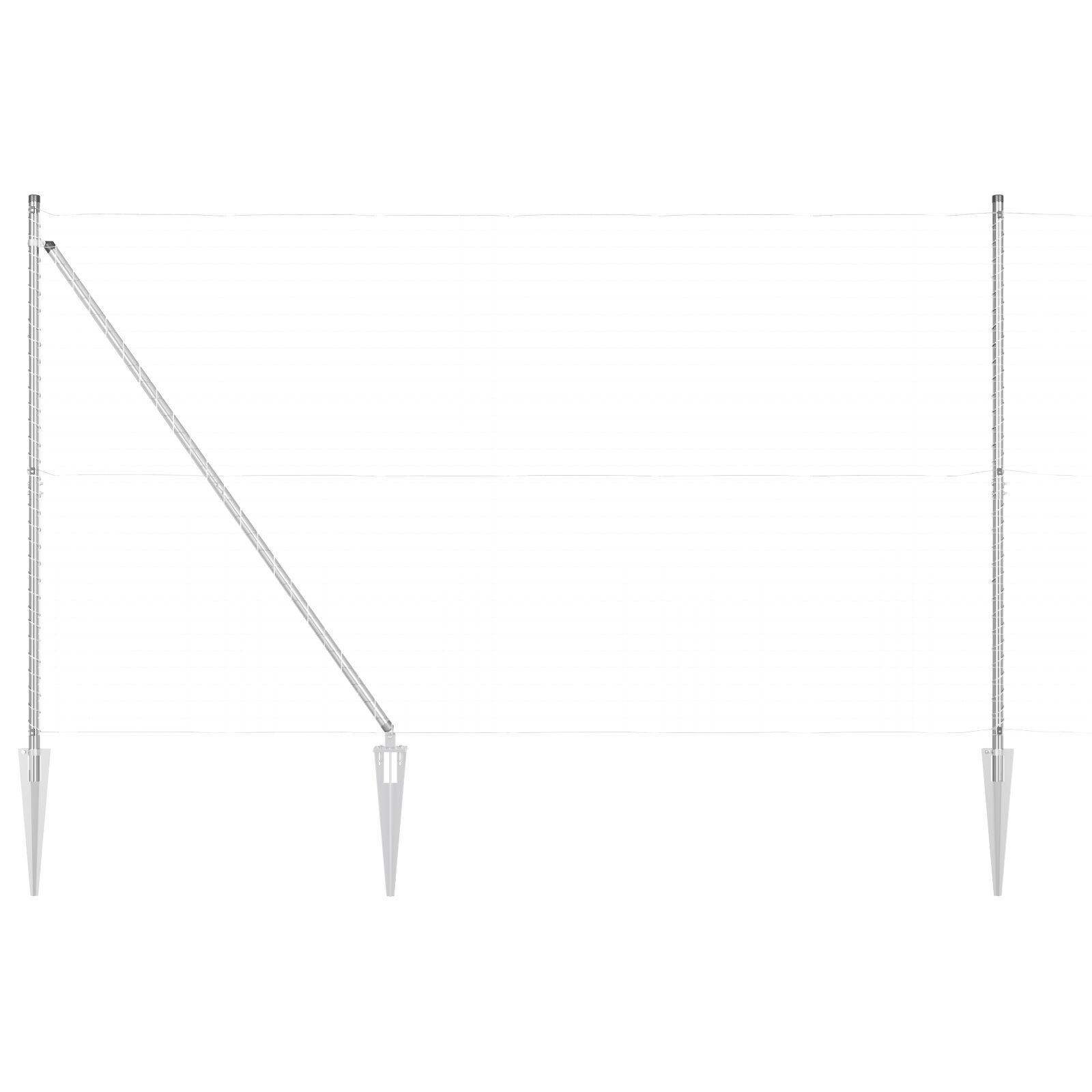 Stâlpi de gard cu vârf, 52 buc., Ø32 mm, 170 cm. oțel zincat GartenMobel Dekor