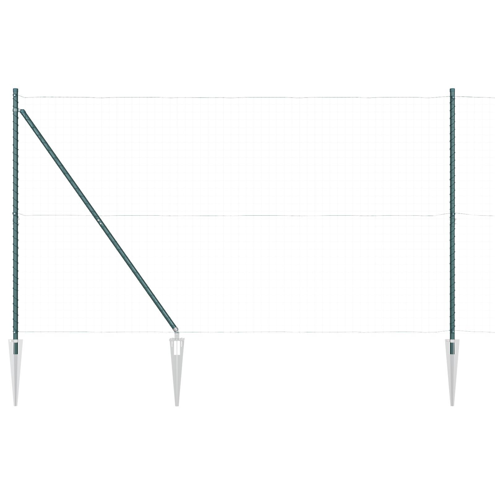 Stâlpi de gard cu vârf, 52 buc., Ø32 mm, 170 cm. oțel zincat GartenMobel Dekor