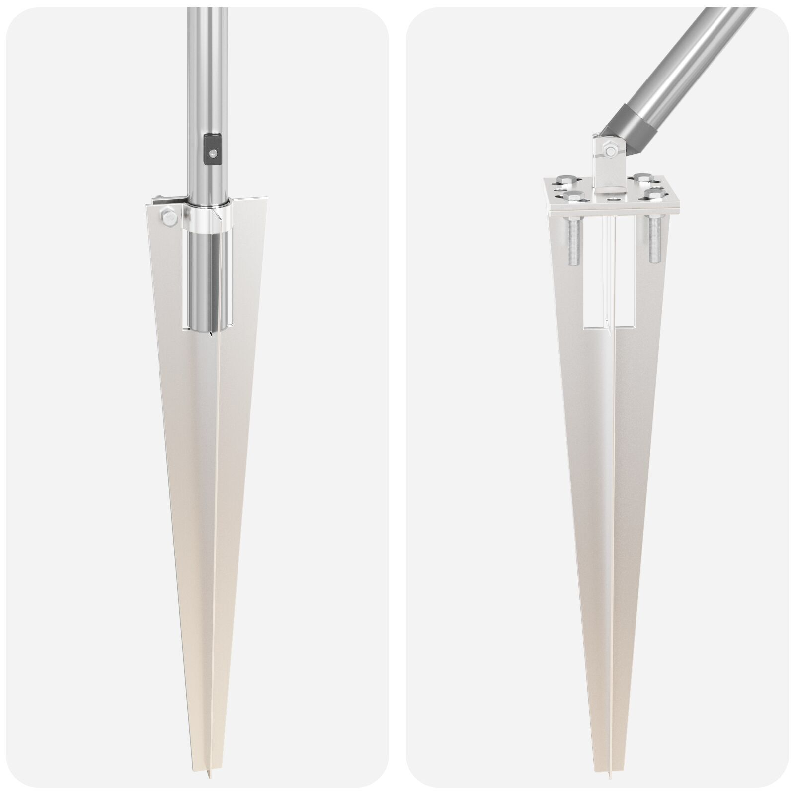 Stâlpi de gard cu vârf, 52 buc., Ø32 mm, 170 cm. oțel zincat GartenMobel Dekor