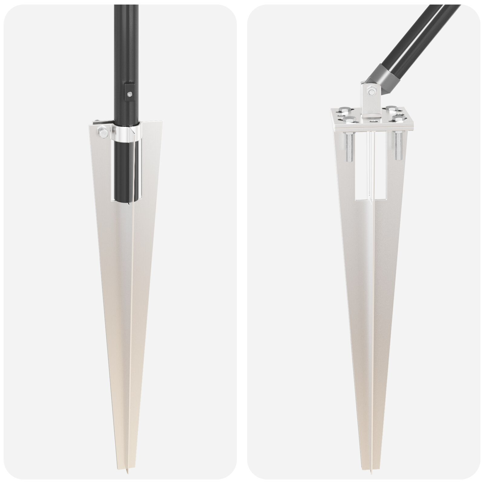 Stâlpi de gard cu vârf, 52 buc., Ø32 mm, 60 cm. oțel zincat GartenMobel Dekor