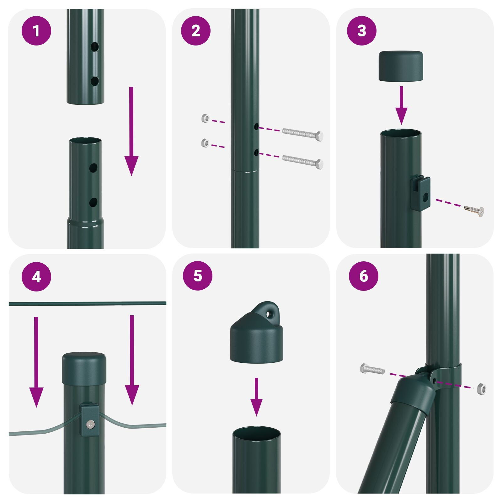 Euro Fence Set de 2 Verde Oțel Vopsit Electrostatic 10 x 1,5 m GartenMobel Dekor