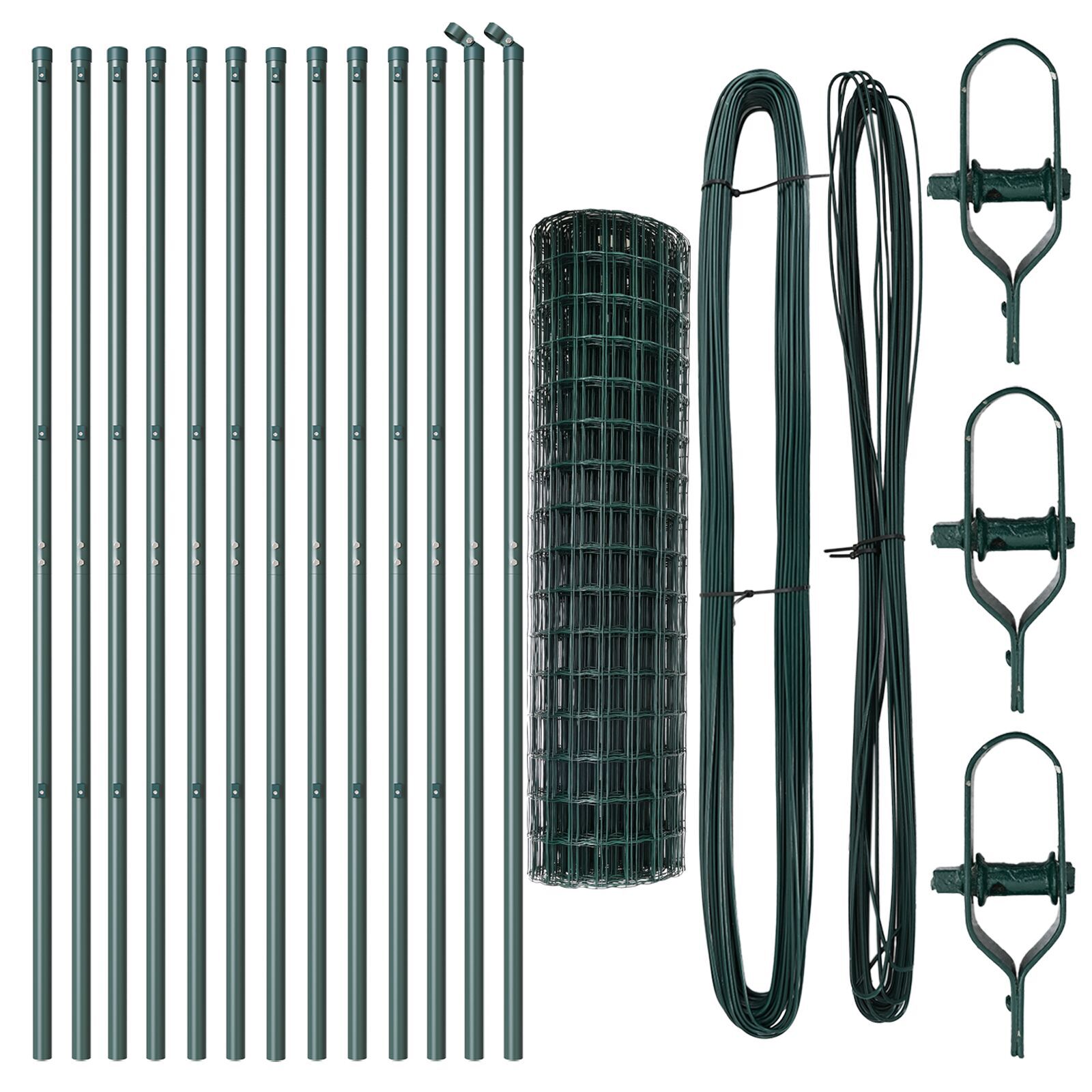 Euro Fence cu 13 Stâlpi 1.2x25 m Oțel Galvanizat Verde GartenMobel Dekor