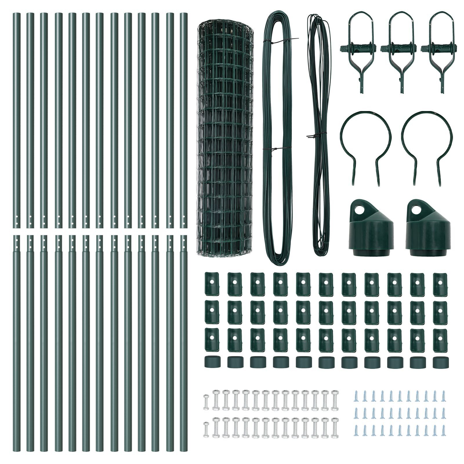Euro Fence cu 13 Stâlpi 1.2x25 m Oțel Galvanizat Verde GartenMobel Dekor