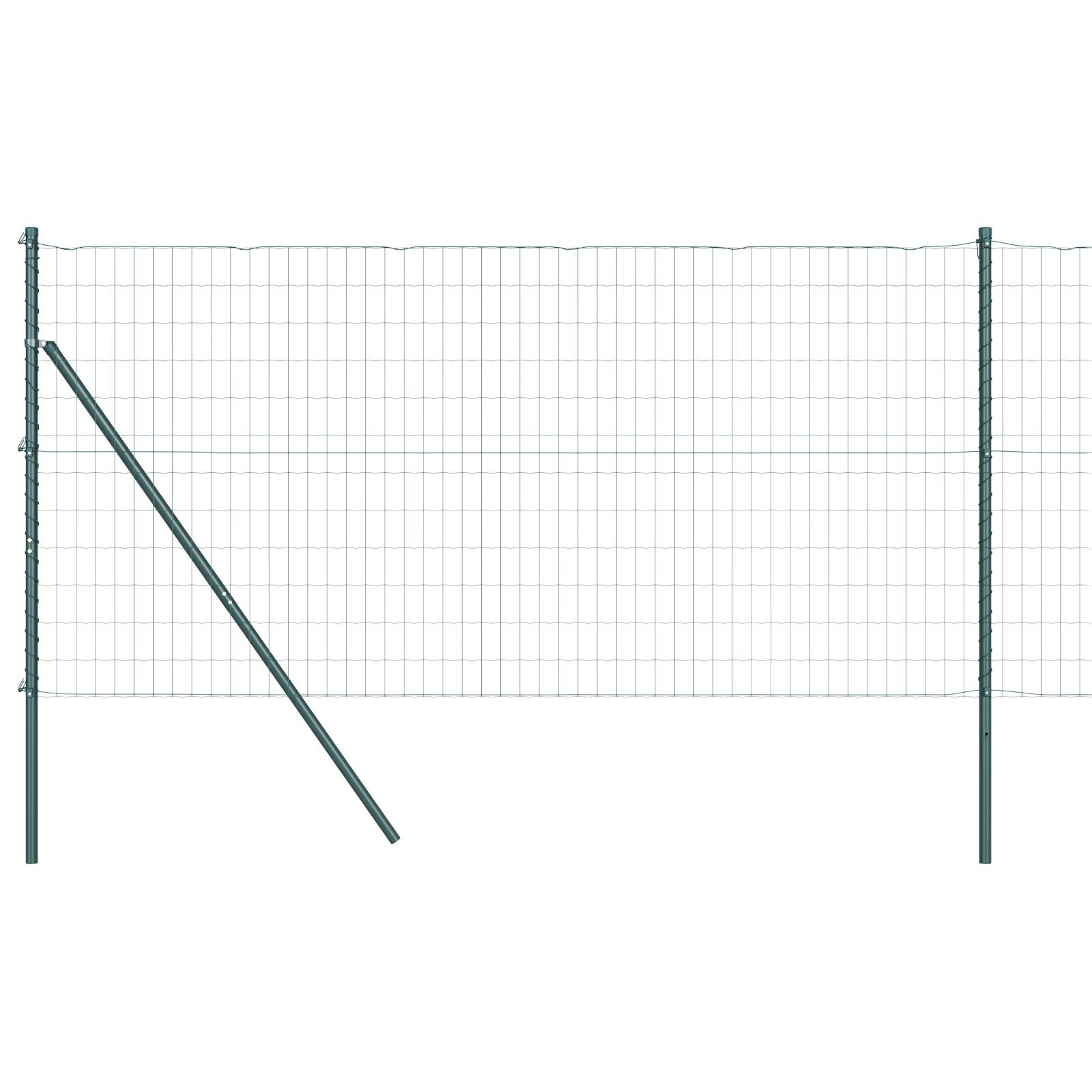 Euro Fence cu 13 Stâlpi 1.2x25 m Oțel Zincat Verde GartenMobel Dekor