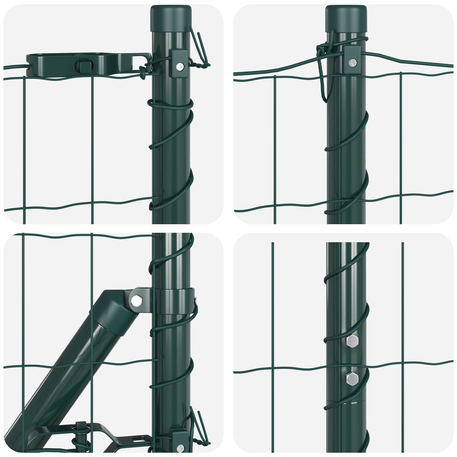 Euro Fence cu 13 Stâlpi 1.2x25 m Oțel Zincat Verde GartenMobel Dekor