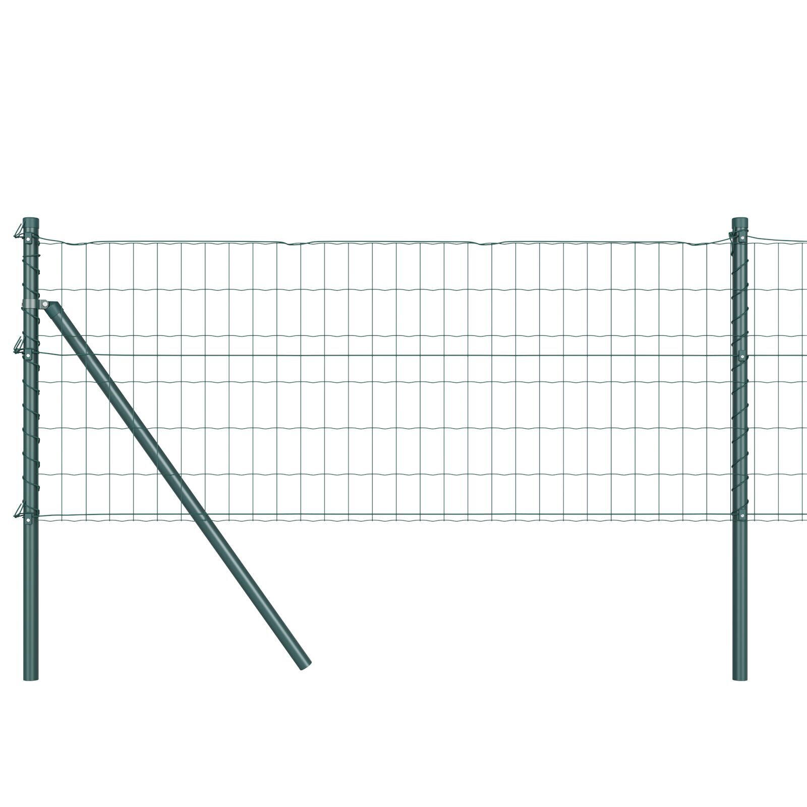 Euro Fence cu 13 stâlpi 0.6x25 m Oțel galvanizat Verde GartenMobel Dekor