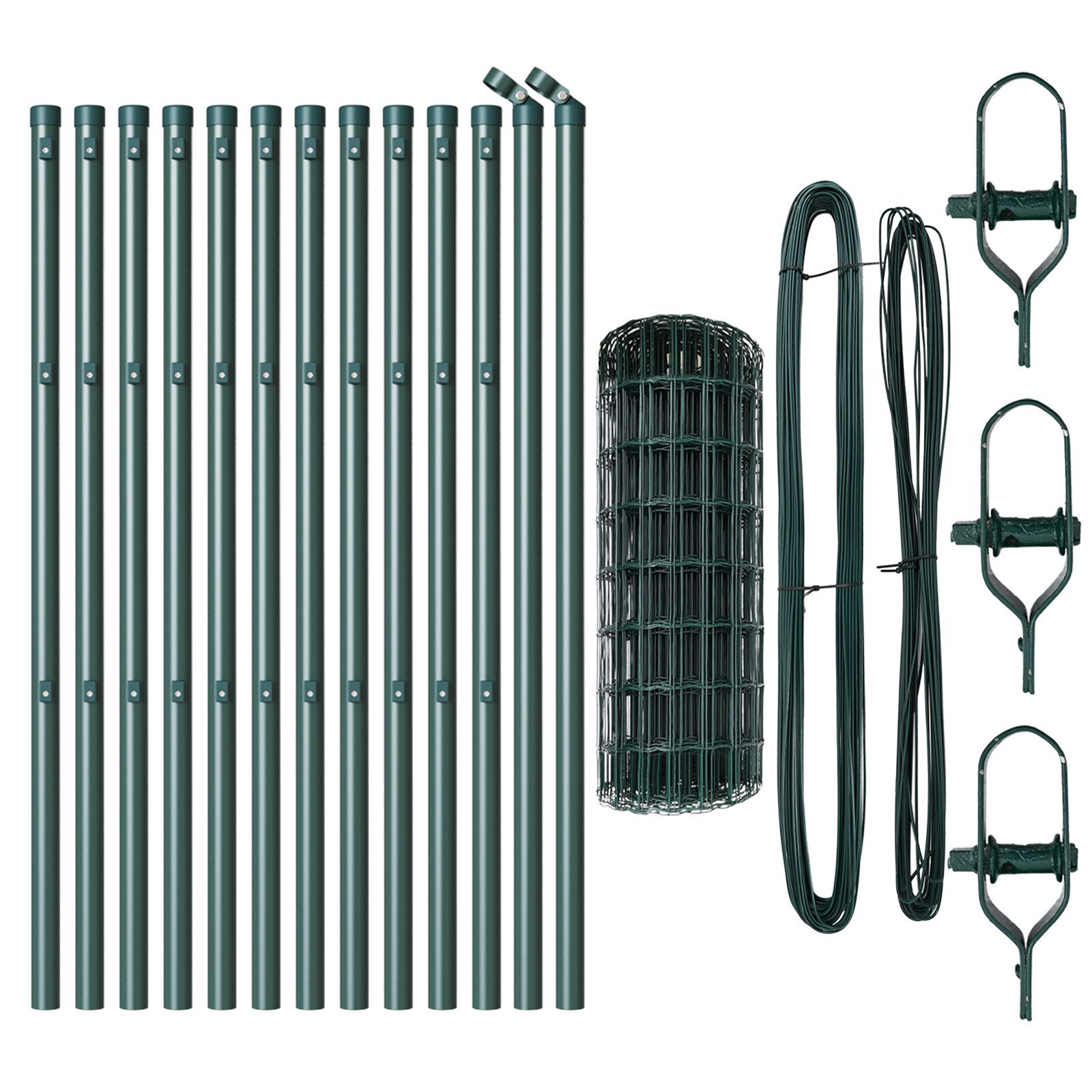 Euro Fence cu 13 stâlpi 0.6x25 m Oțel galvanizat Verde GartenMobel Dekor