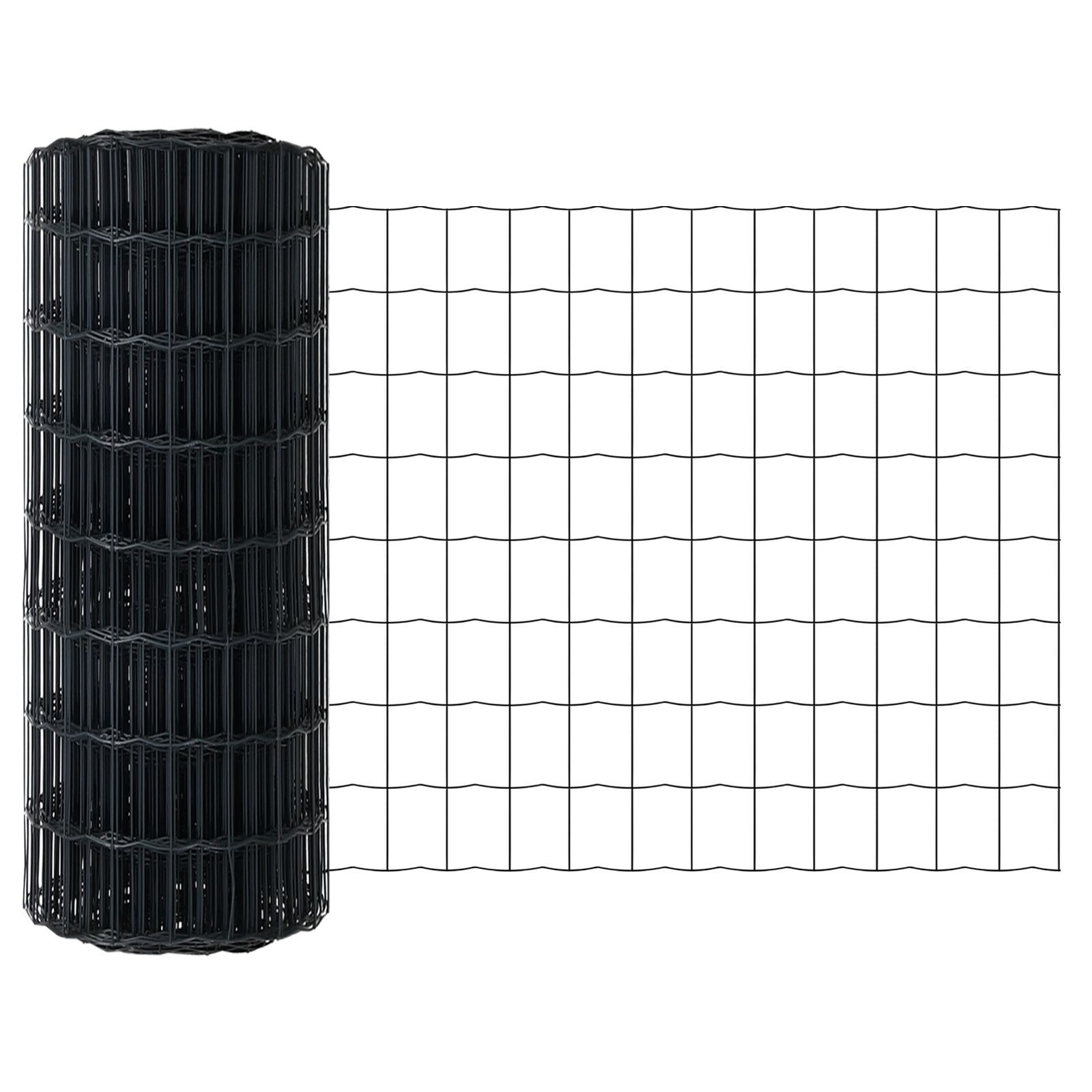 Euro Fence cu 7 Stâlpi 0.8x10 m Oțel Galvanizat Gri GartenMobel Dekor