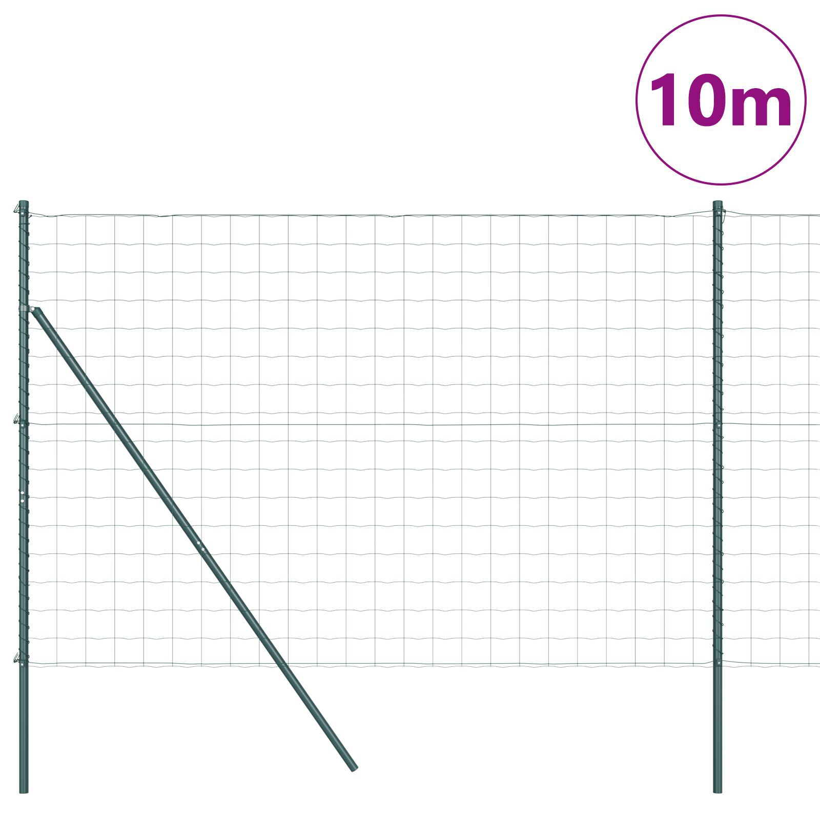 Euro Fence cu 7 posturi 1.6x10 m Oțel galvanizat Verde GartenMobel Dekor