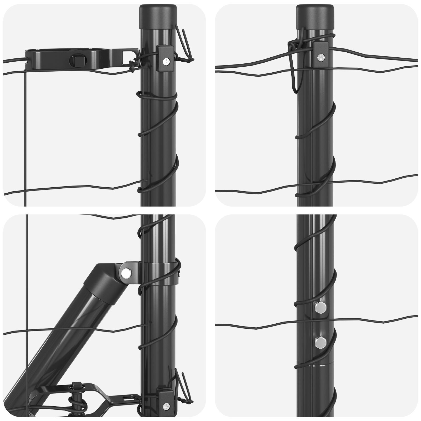 Euro Fence cu 7 stâlpi 1.5x10 m Oțel galvanizat Gri GartenMobel Dekor