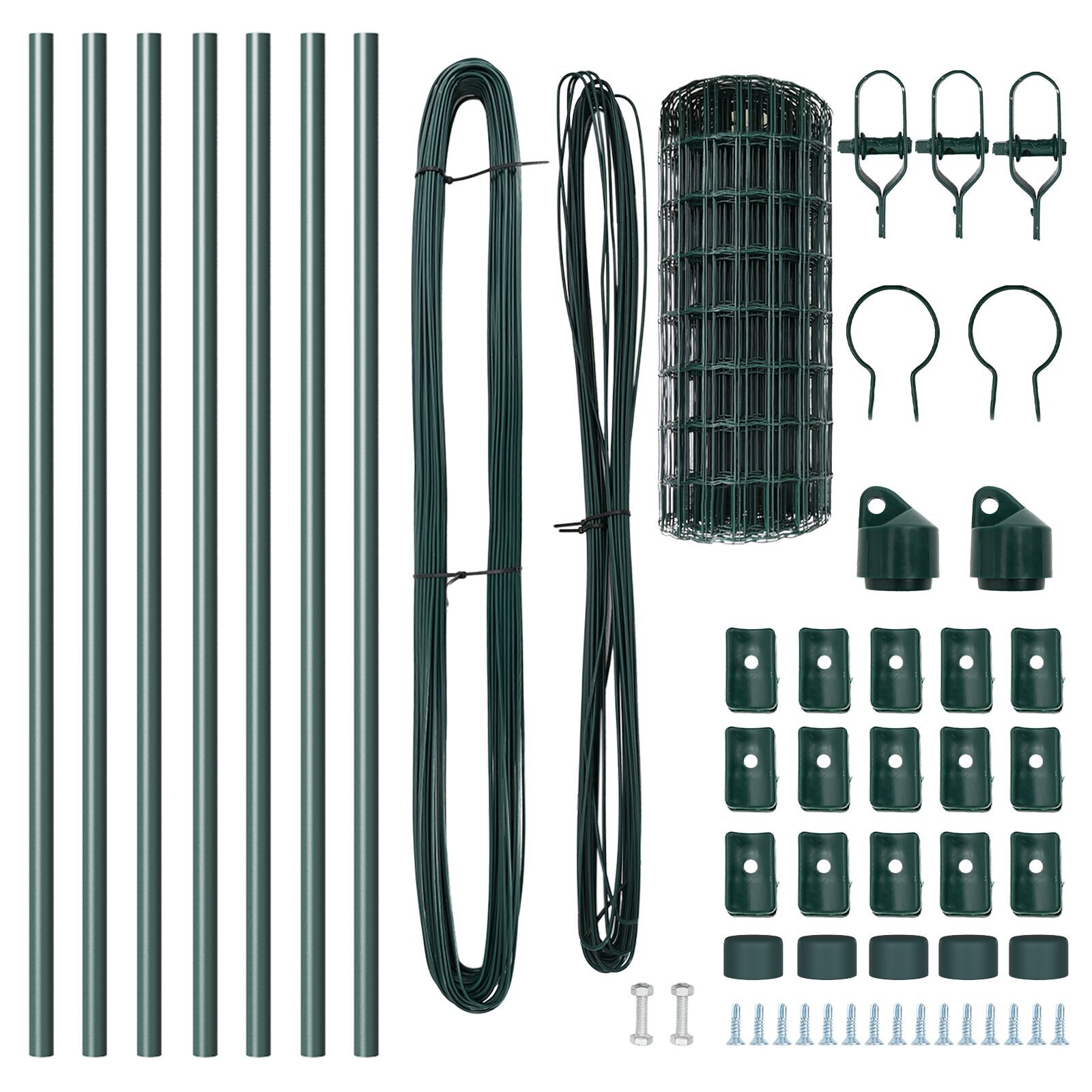 Gard Euro Set de 2 Verde Oțel Vopsit Electrostatic 10 x 0.8 m GartenMobel Dekor