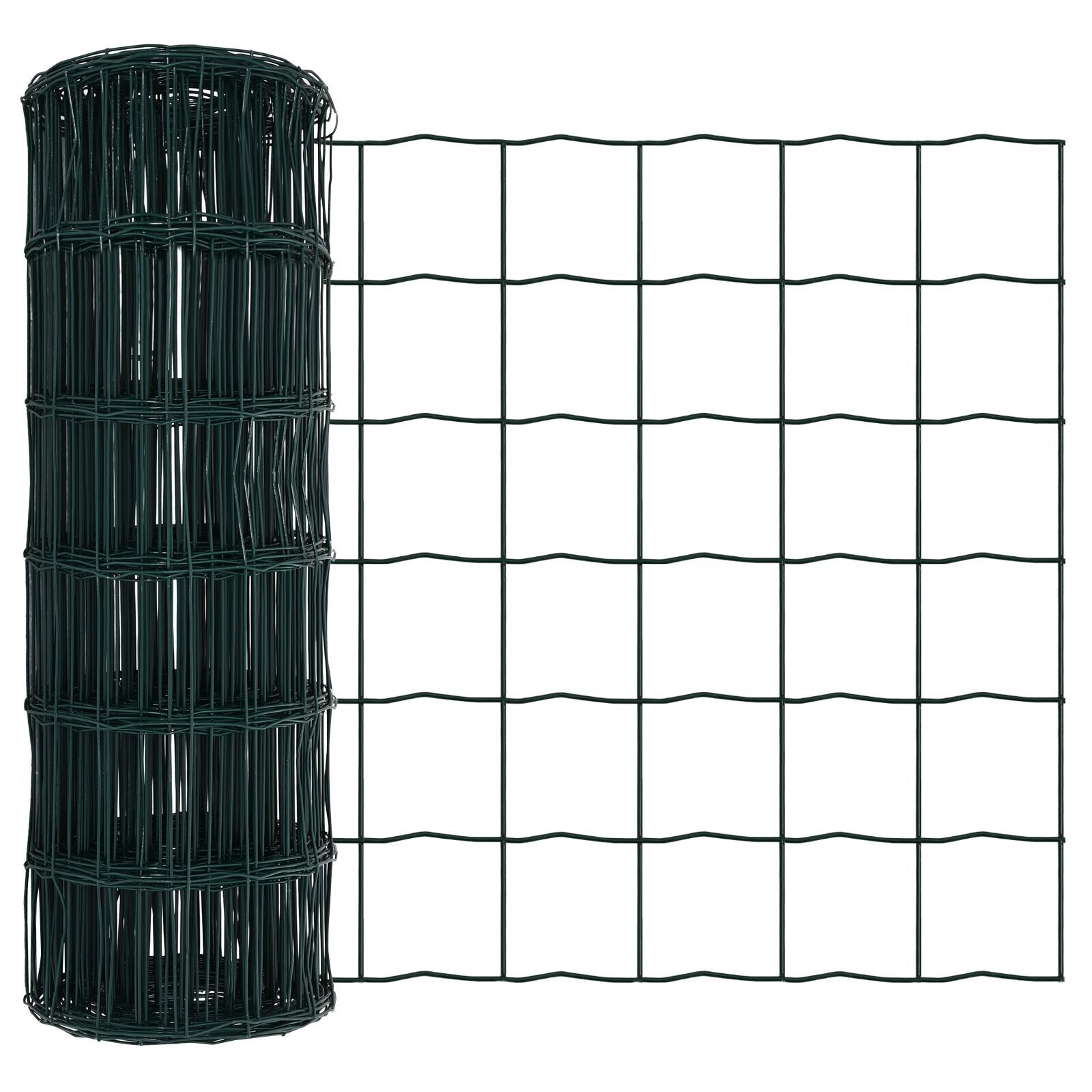Gard Euro cu 13 Stâlpi 0.4x50 m Oțel galvanizat Verde GartenMobel Dekor