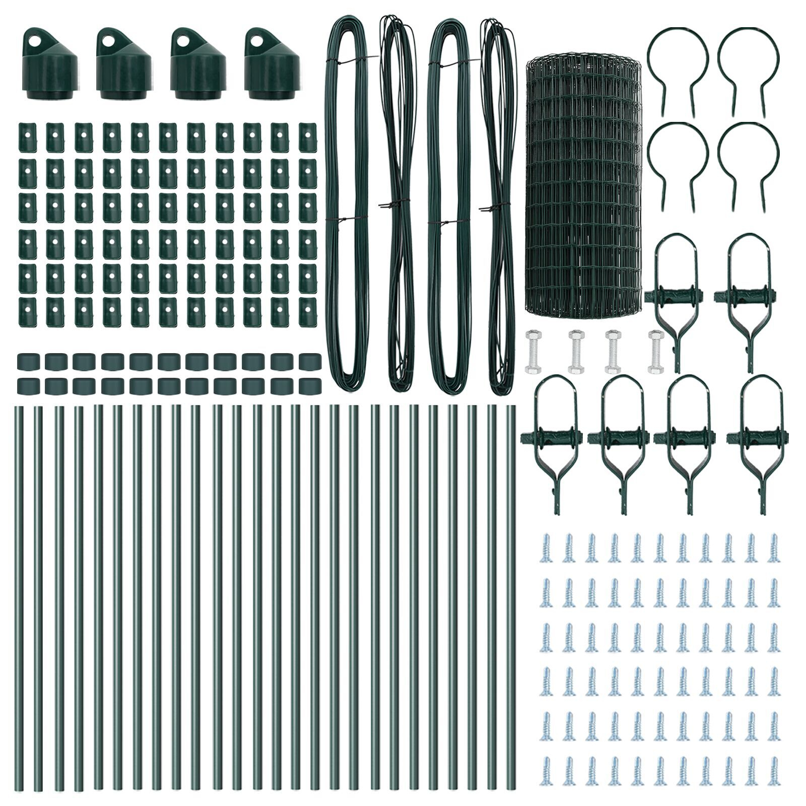 Gard Euro cu 13 Stâlpi 0.4x50 m Oțel galvanizat Verde GartenMobel Dekor