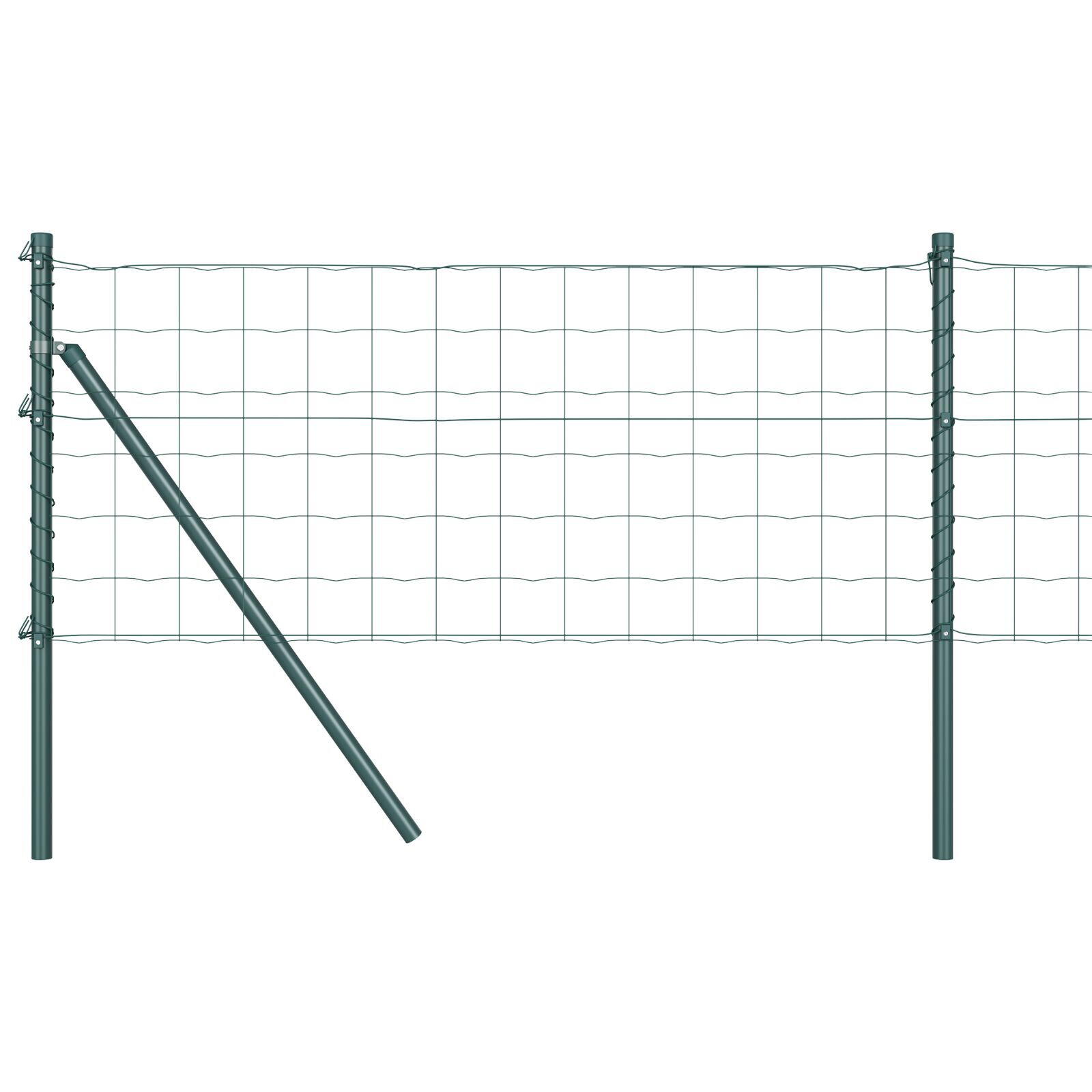 Gard Euro cu 13 Stâlpi 0.4x50 m Oțel galvanizat Verde GartenMobel Dekor