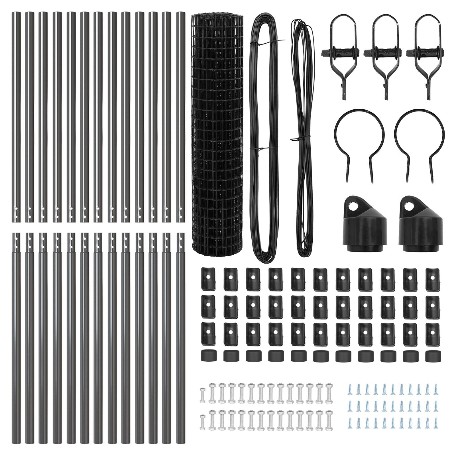 Gard Euro cu 13 Stâlpi 1x25 m Oțel galvanizat Gri GartenMobel Dekor