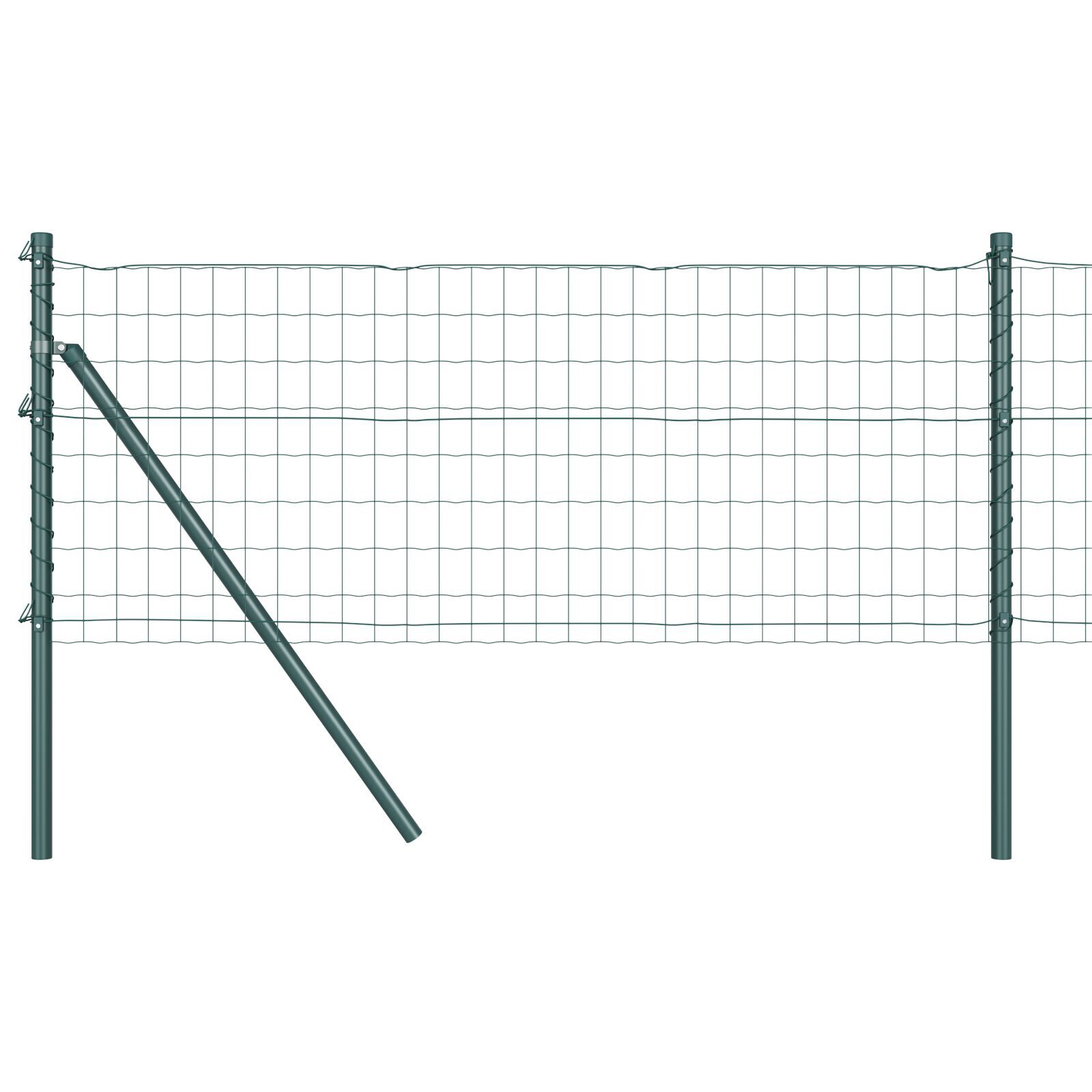 Gard Euro cu 13 stâlpi 0.6x25 m Oțel galvanizat Verde GartenMobel Dekor