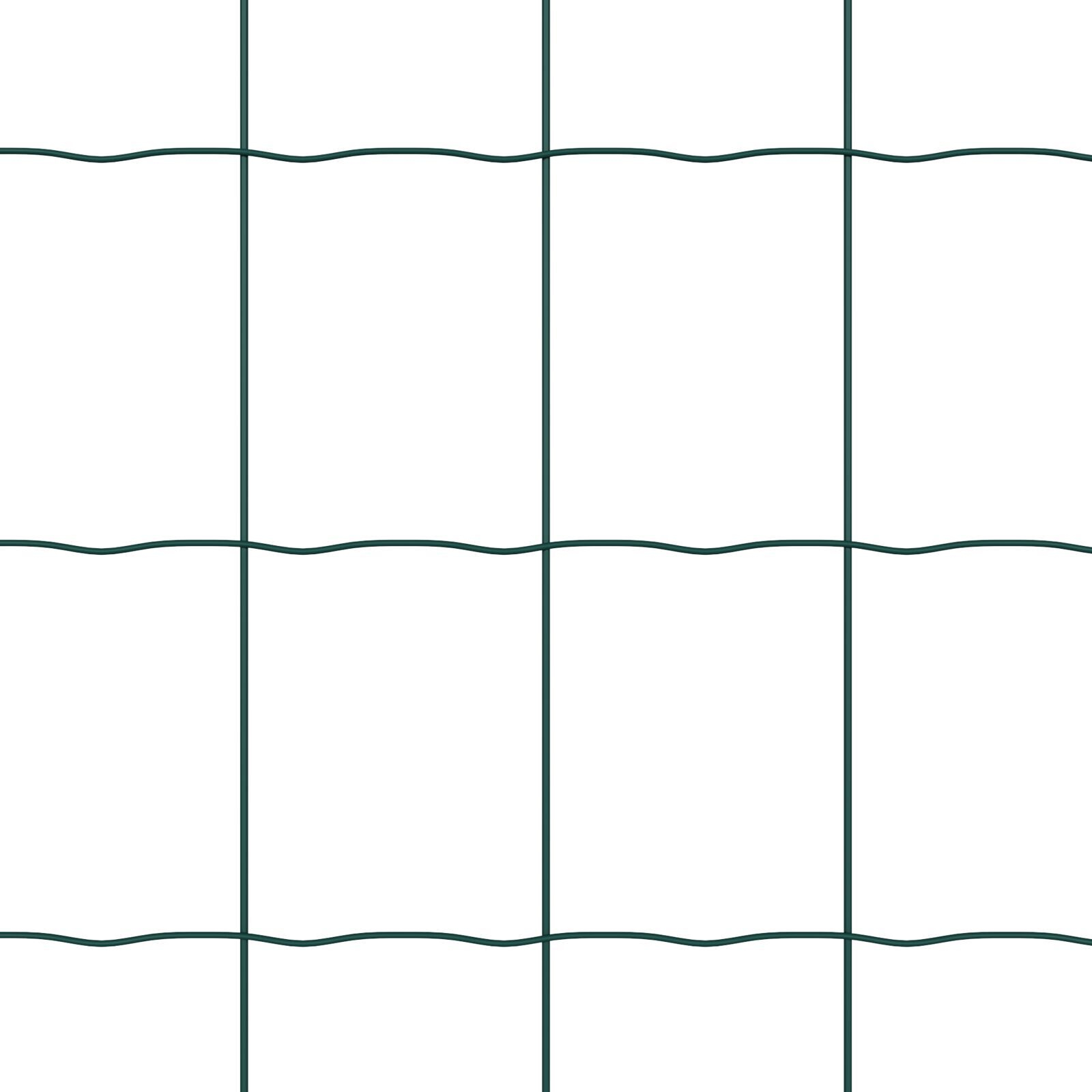 Gard Euro cu 13 stâlpi 0.6x25 m din oțel galvanizat verde GartenMobel Dekor