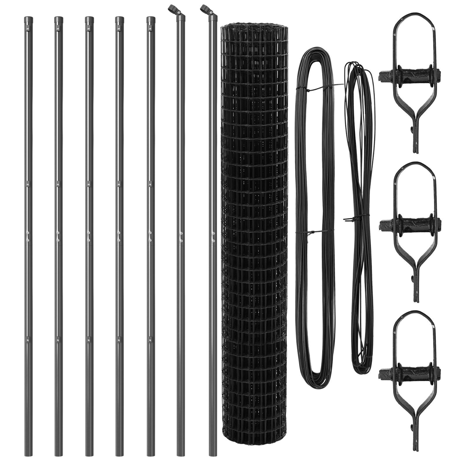 Gard Euro cu 7 Stâlpi 1.5x10 m Oțel Galvanizat Gri GartenMobel Dekor