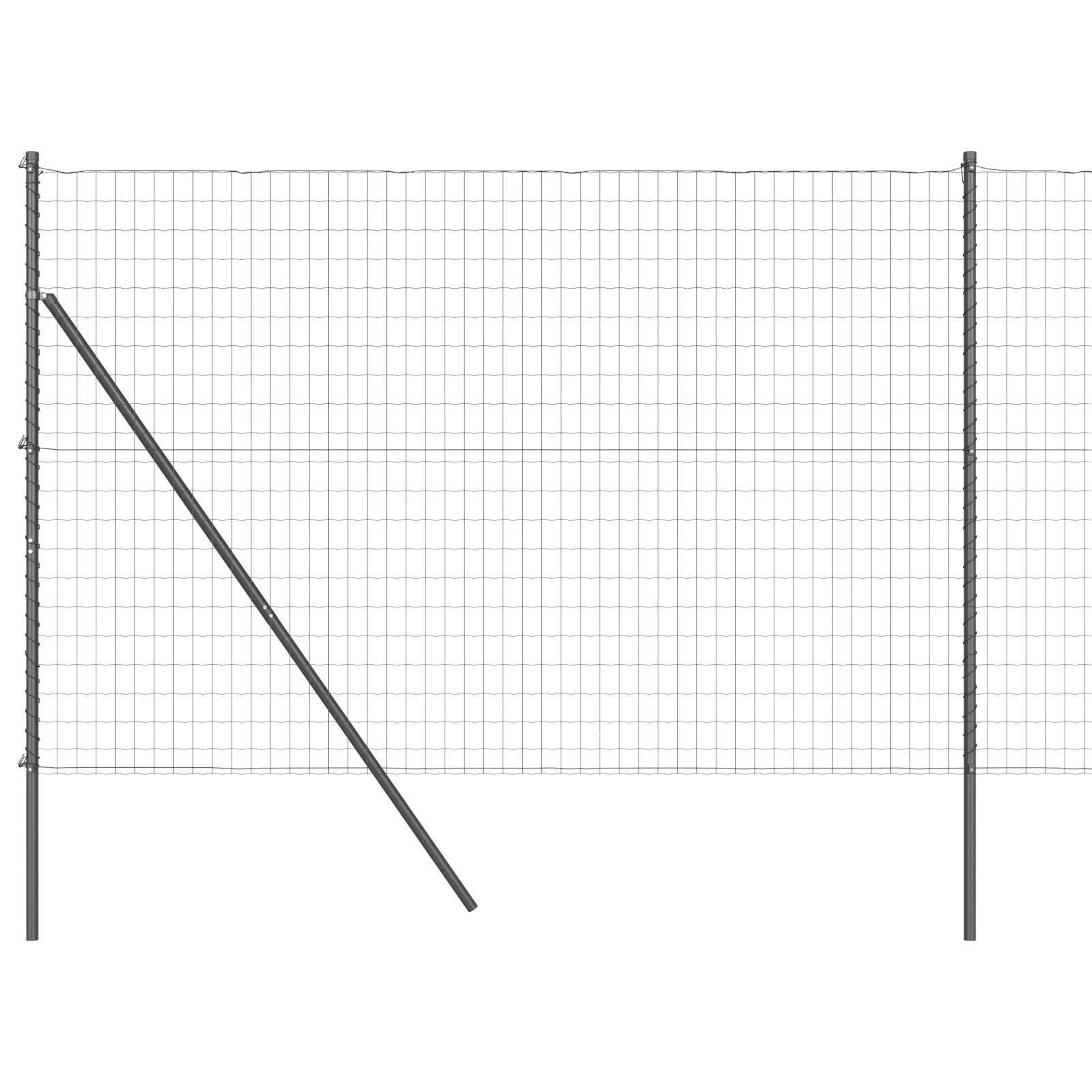 Gard Euro cu 7 Stâlpi 1.5x10 m Oțel Galvanizat Gri GartenMobel Dekor