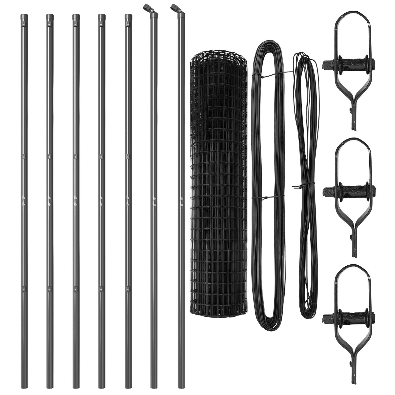 Gard Euro cu 7 Stâlpi 1x10 m Oțel Galvanizat Gri GartenMobel Dekor