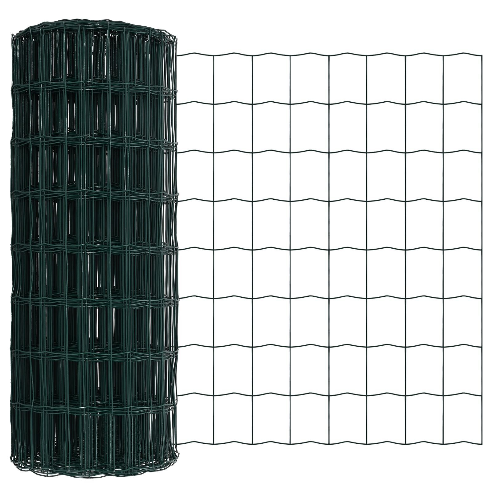 Gard Euro cu 7 stâlpi 0.4x10 m din oțel galvanizat verde GartenMobel Dekor