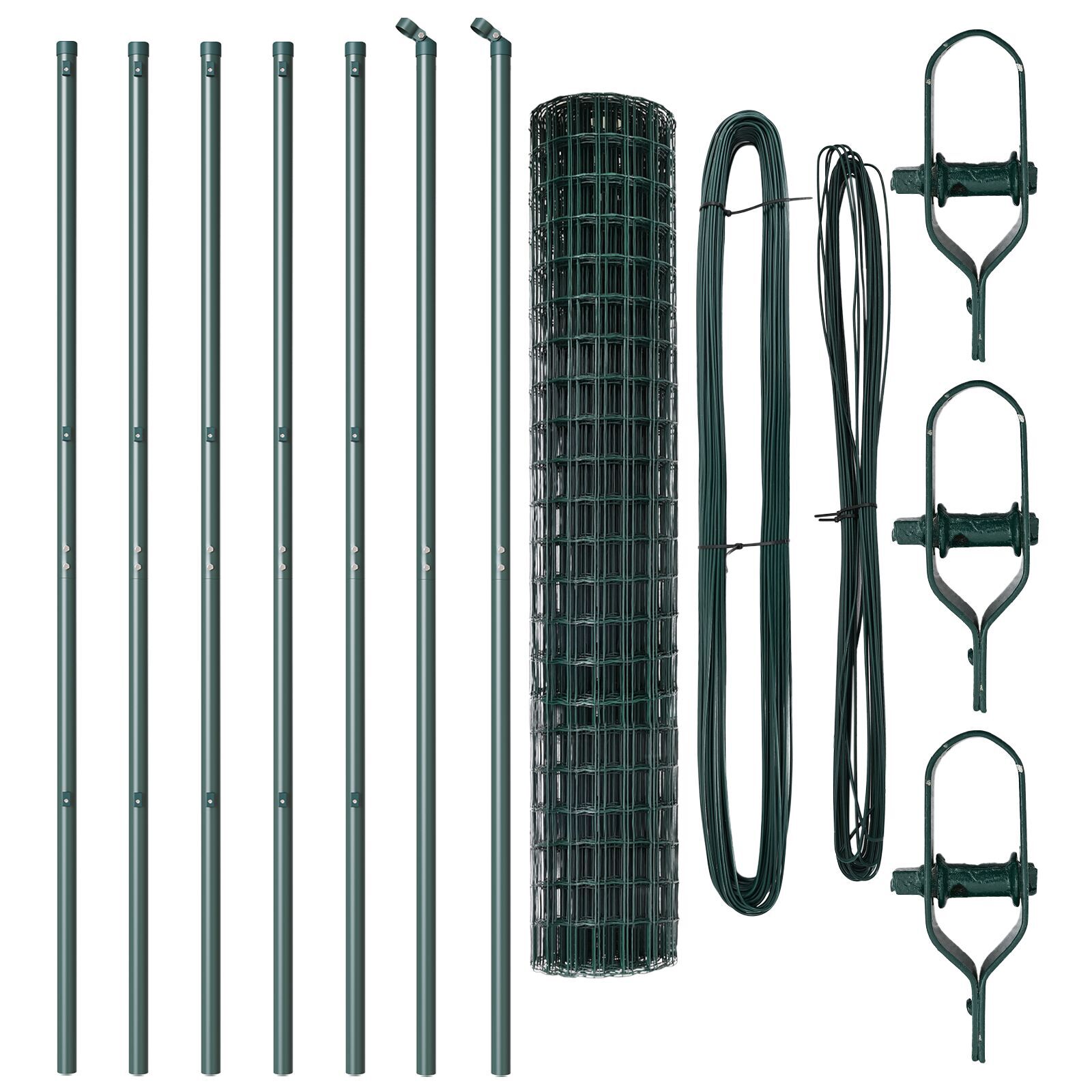 Gard Euro cu 7 stâlpi 1.6x10 m Oțel galvanizat Verde GartenMobel Dekor