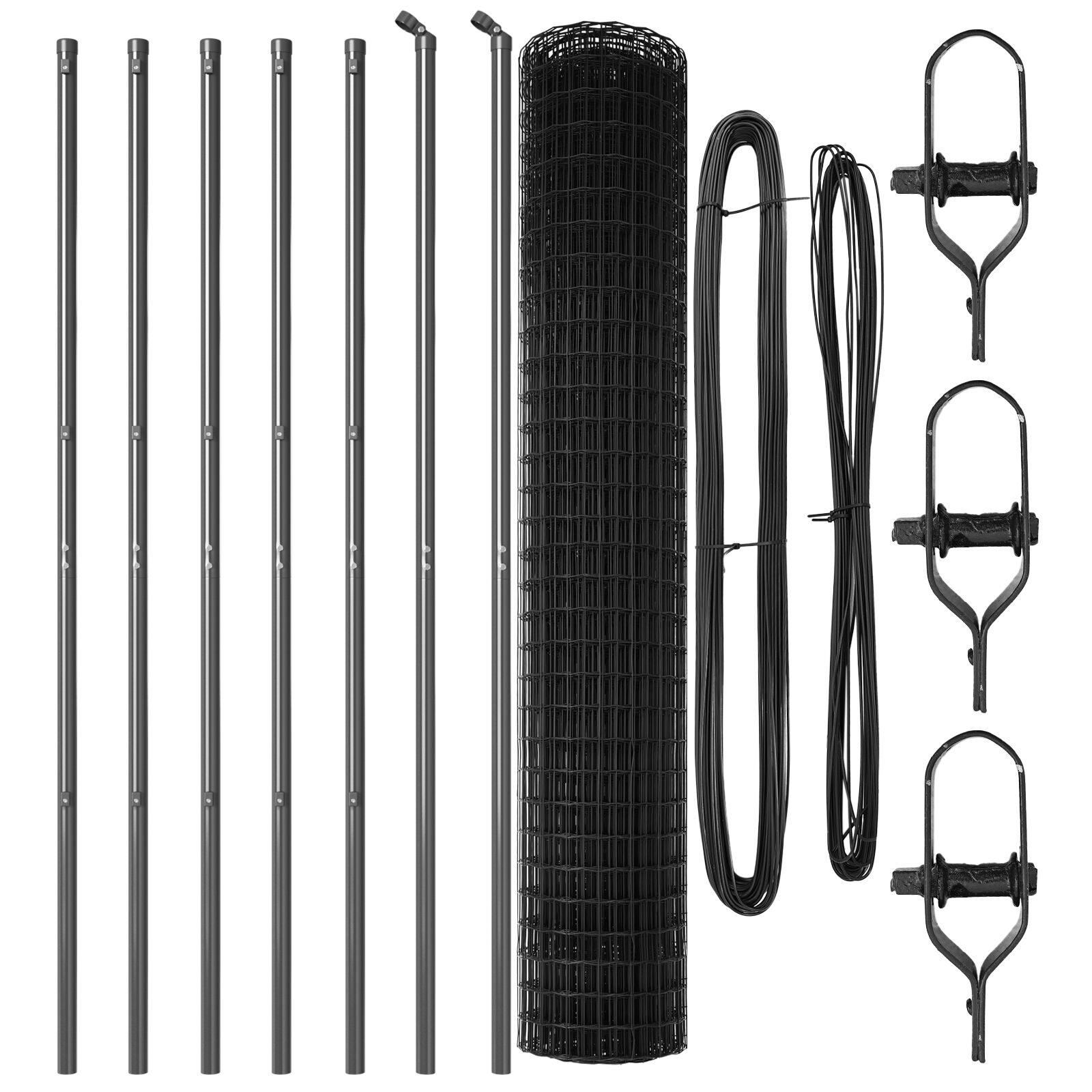Gard Euro de la cu 7 stâlpi 1.5x10 m Oțel galvanizat Gri GartenMobel Dekor