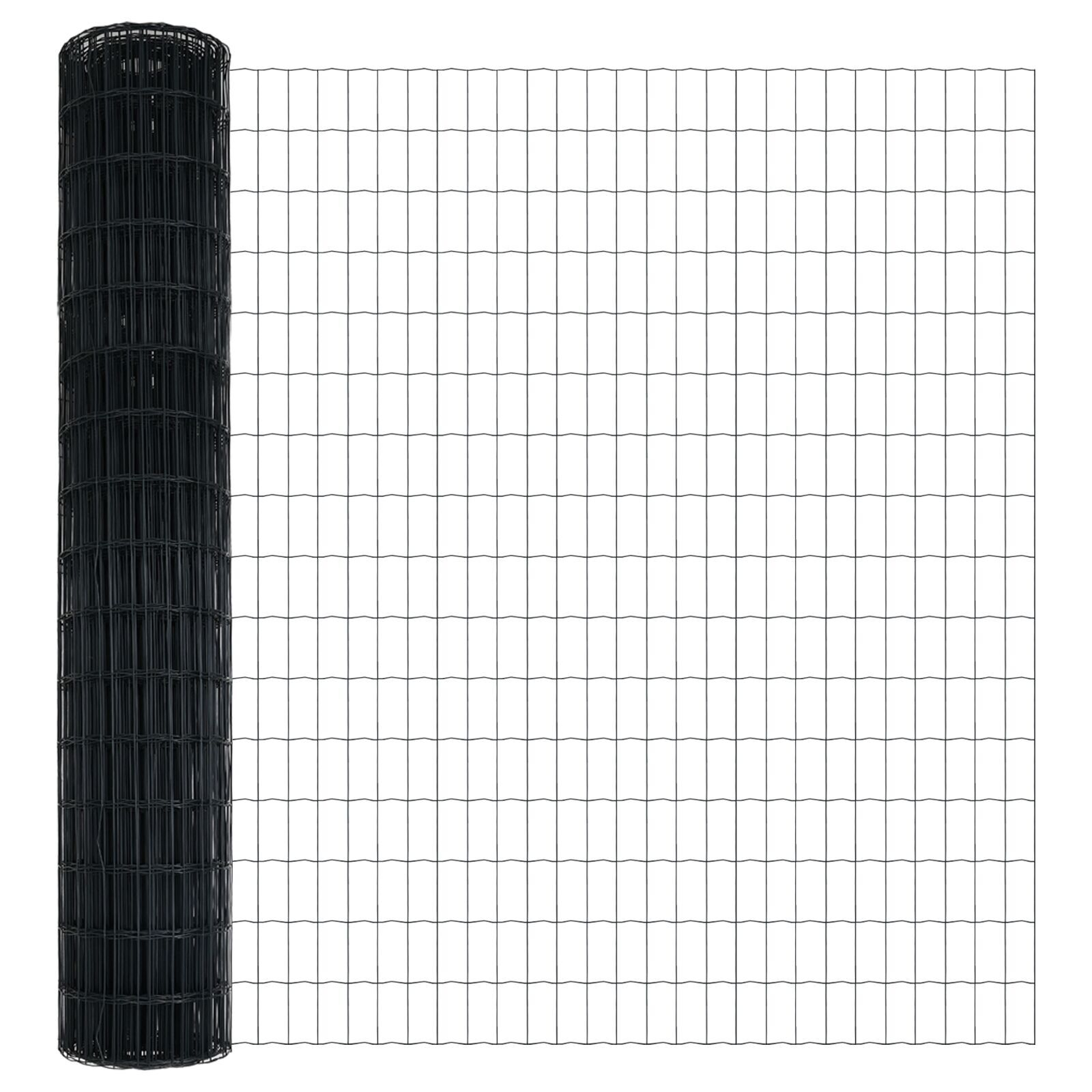 Gard Euro de la cu 7 stâlpi 1.5x10 m Oțel galvanizat Gri GartenMobel Dekor
