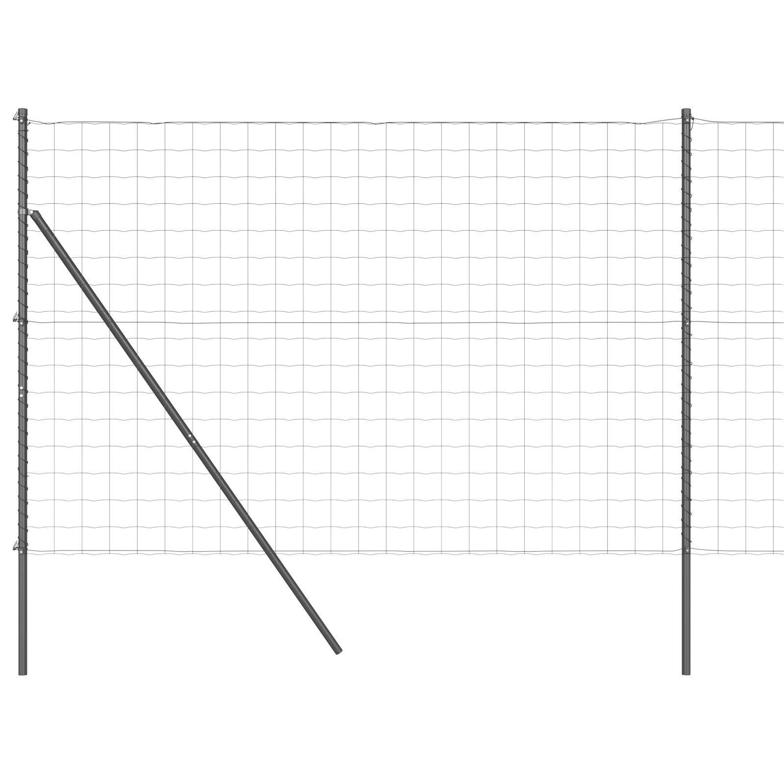 Împrejmuire Euro cu 7 Stâlpi 1.6x10 m Oțel Galvanizat Gri GartenMobel Dekor