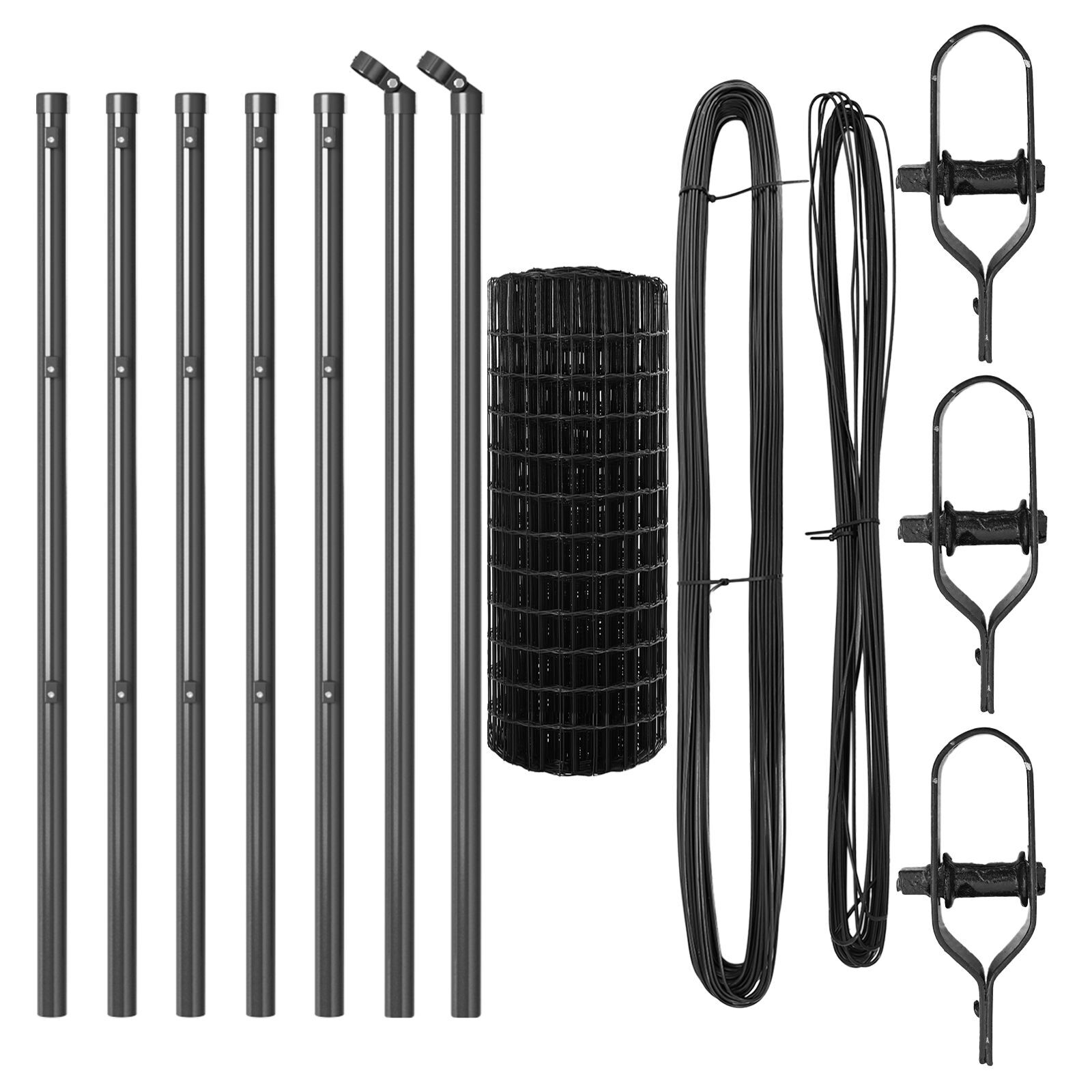 Împrejmuire Euro cu 7 posturi 0.8x10 m din oțel galvanizat gri GartenMobel Dekor