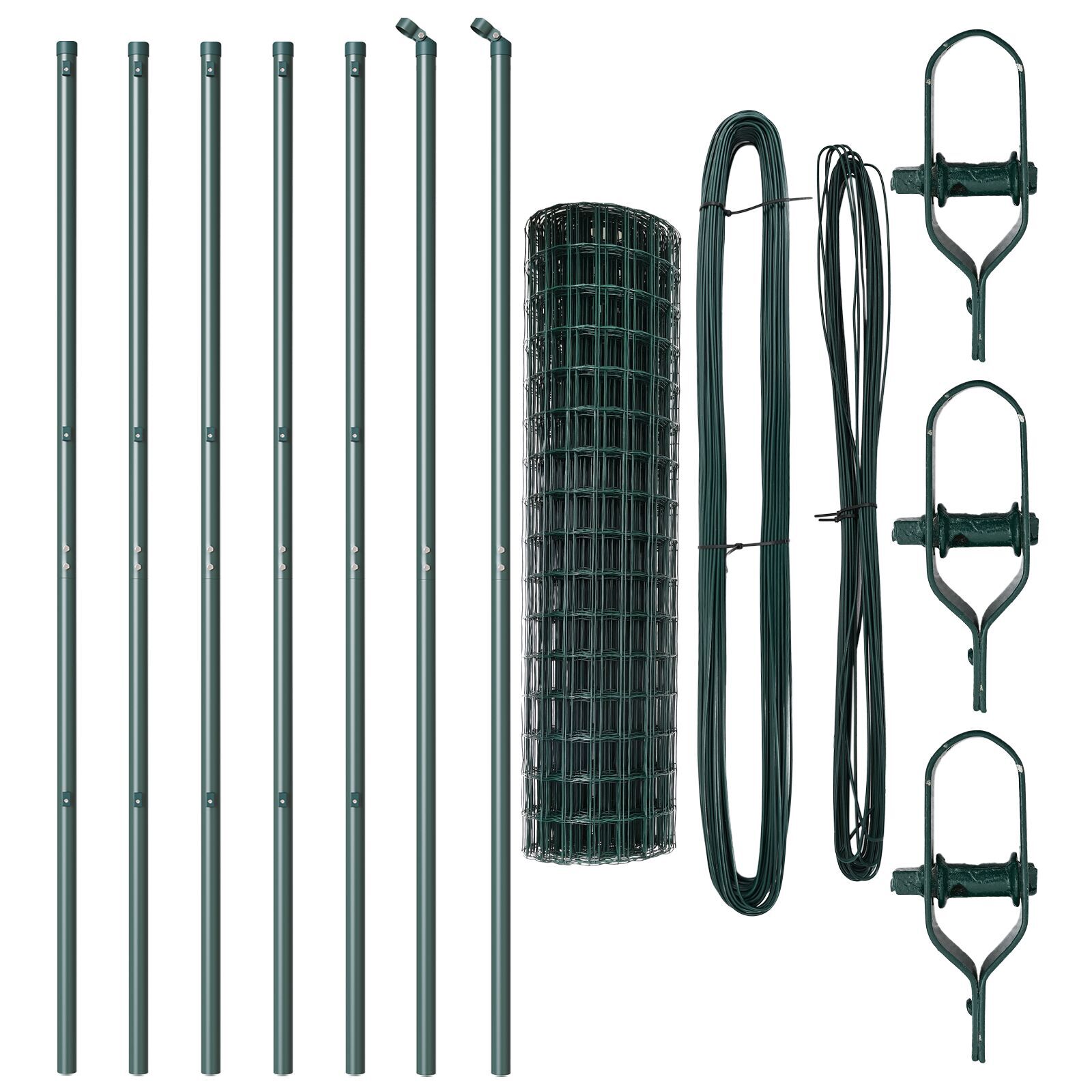 Împrejmuire Euro cu 7 stâlpi 1,4x10 m Oțel galvanizat Verde GartenMobel Dekor