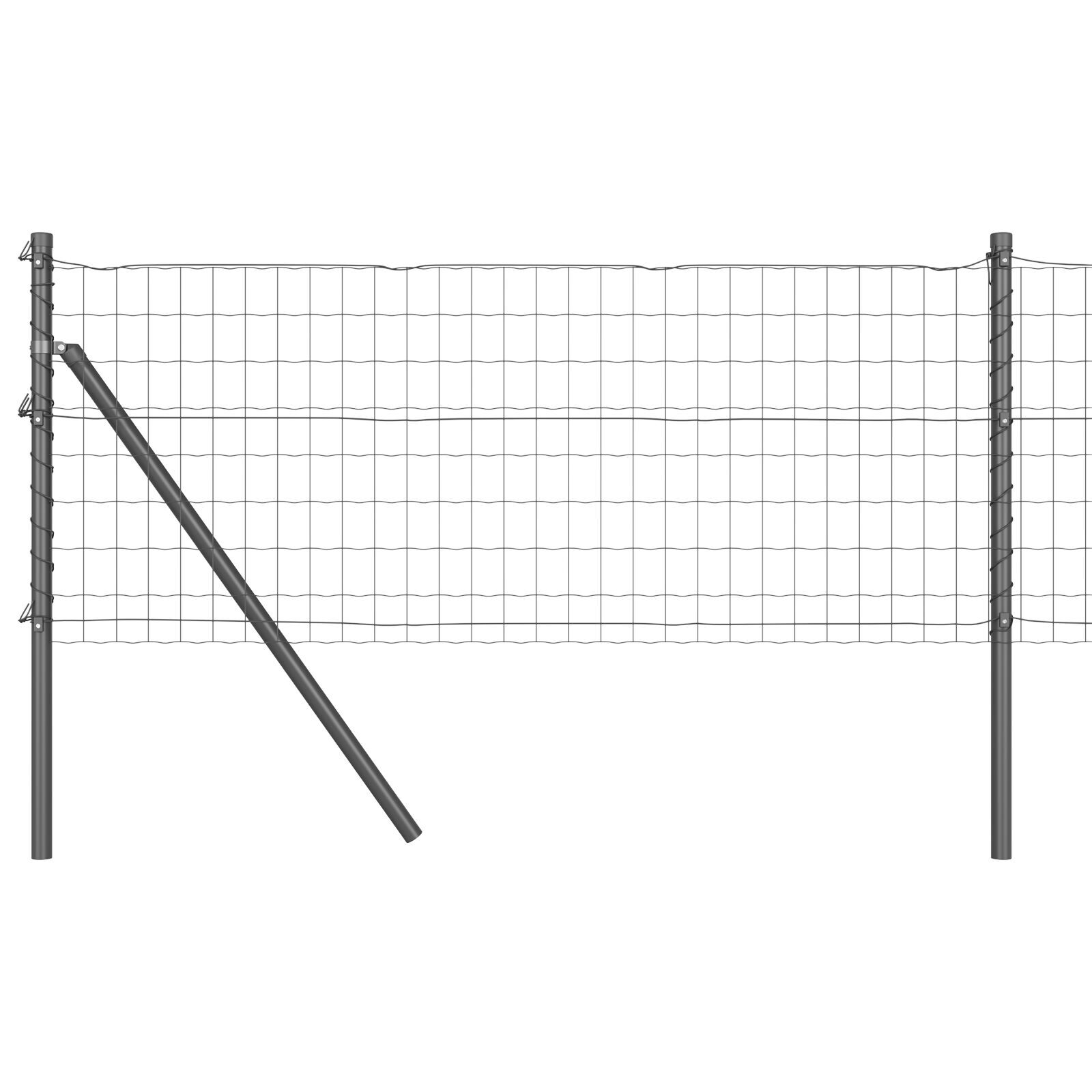 Împrejmuirea Euro de la cu 13 stâlpi 0,4x25 m din oțel galvanizat gri GartenMobel Dekor