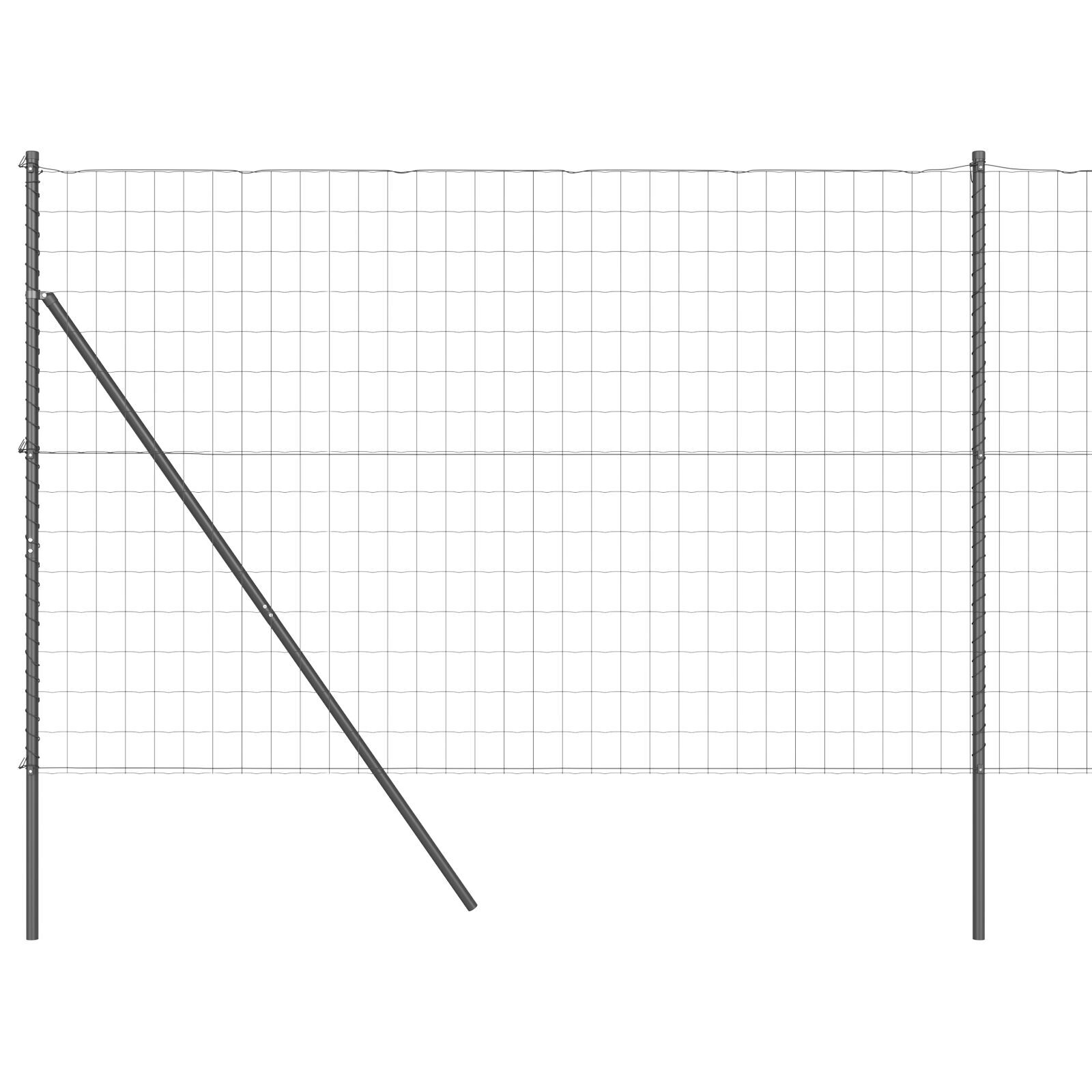 Împrejmuitor Euro cu 7 stâlpi 1.6x10 m din oțel galvanizat gri GartenMobel Dekor