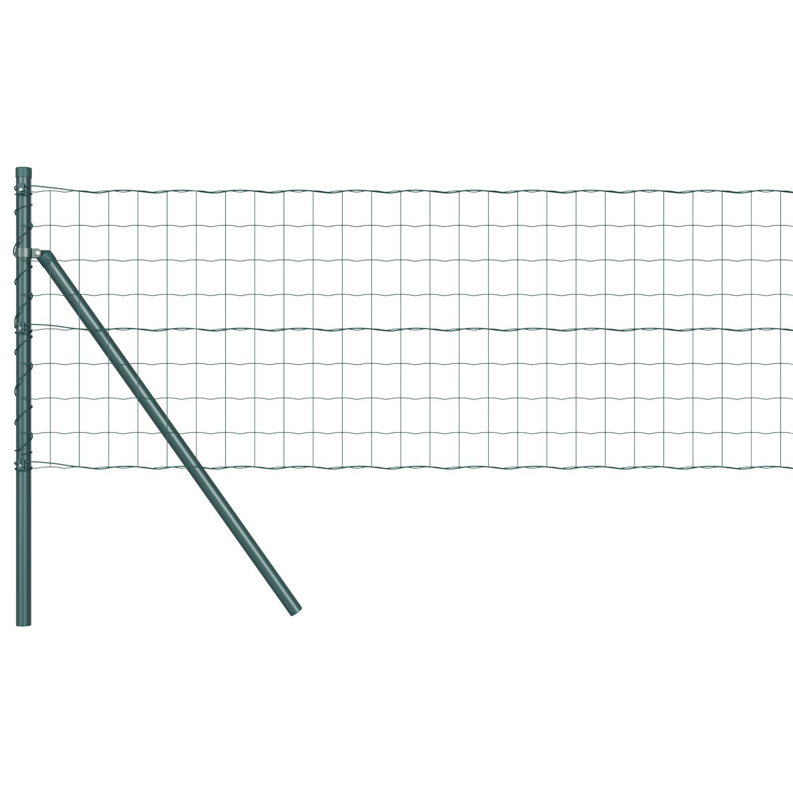gard Euro cu 13 stâlpi 0.4x50 m Oțel galvanizat verde GartenMobel Dekor