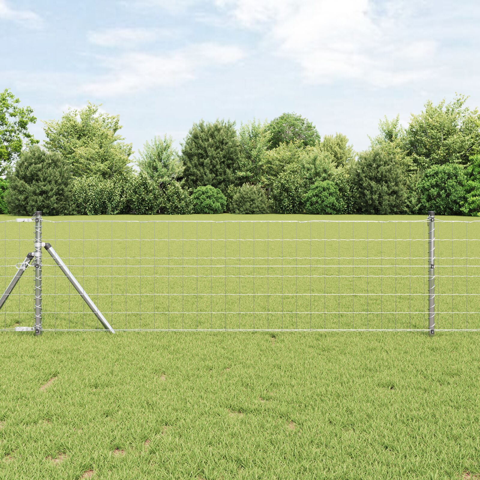 Euro Fence cu 13 Stâlpi 0.4x25 m Oțel Zincat GartenMobel Dekor