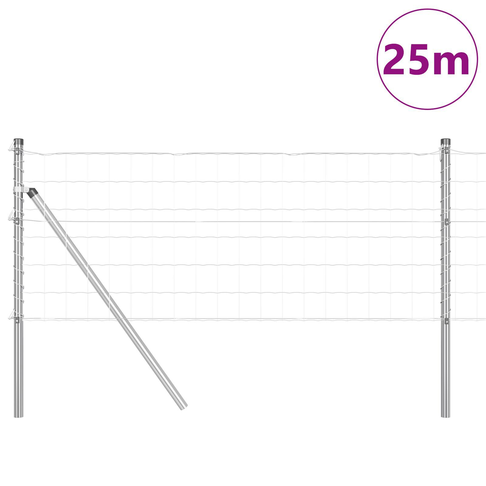 Euro Fence cu 13 Stâlpi 0.4x25 m Oțel Zincat GartenMobel Dekor