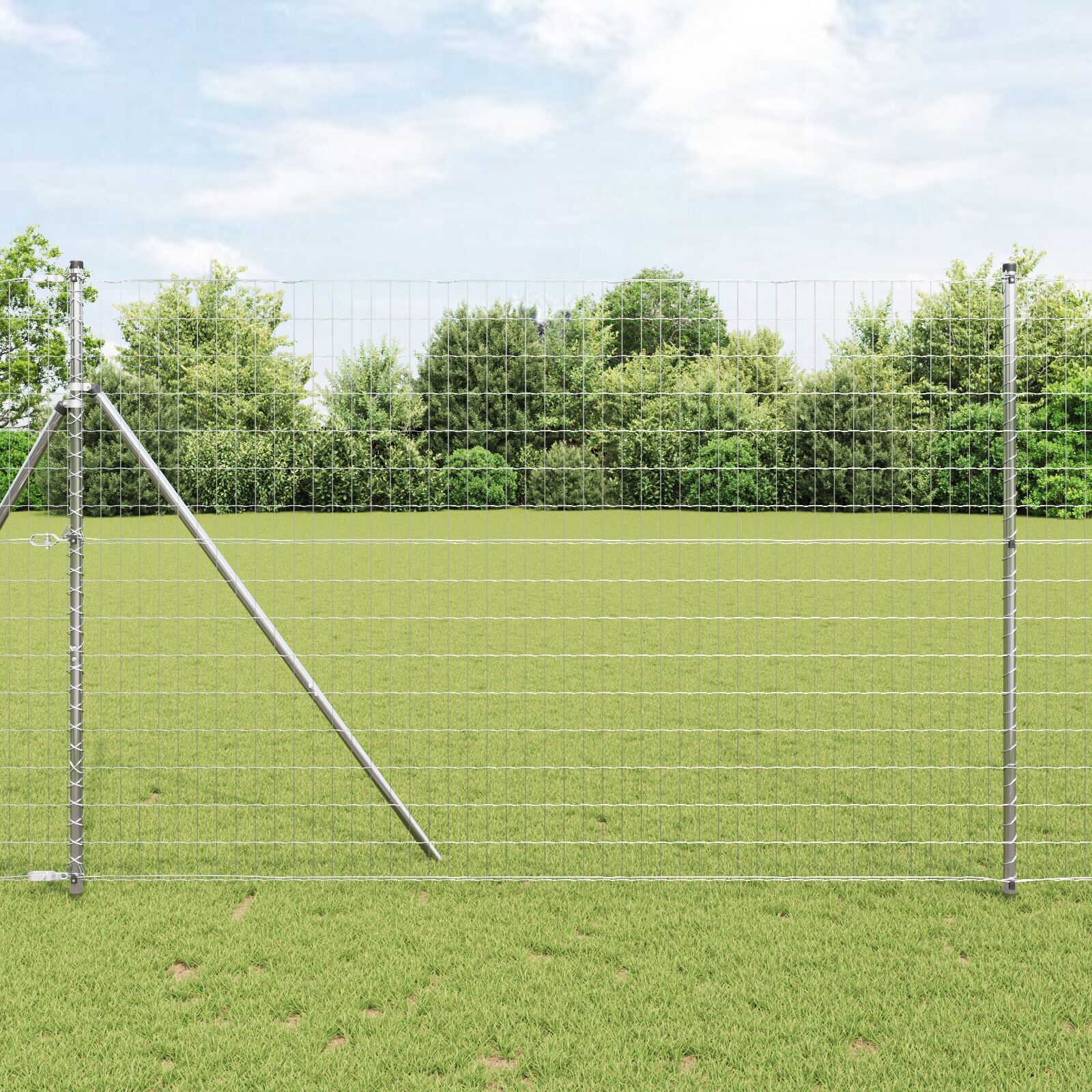 Euro Fence cu 7 Stâlpi 1.6x10 m Oțel Galvanizat GartenMobel Dekor