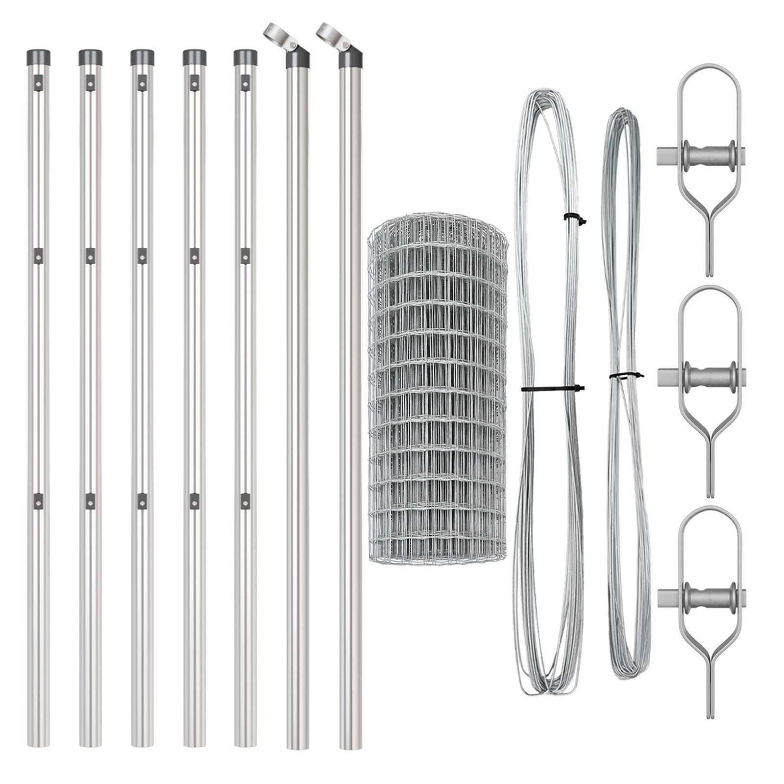 Gard Euro cu 13 stâlpi 0.8x25 m Oțel galvanizat GartenMobel Dekor