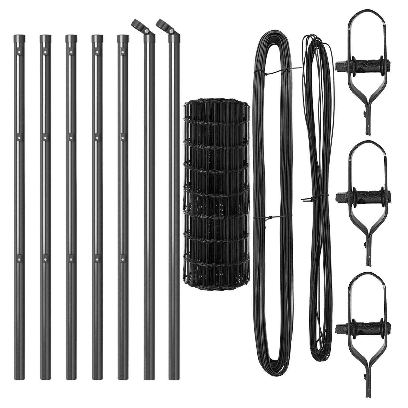 Gard Euro cu 7 Stâlpi 0.6x10 m Oțel Galvanizat Gri GartenMobel Dekor