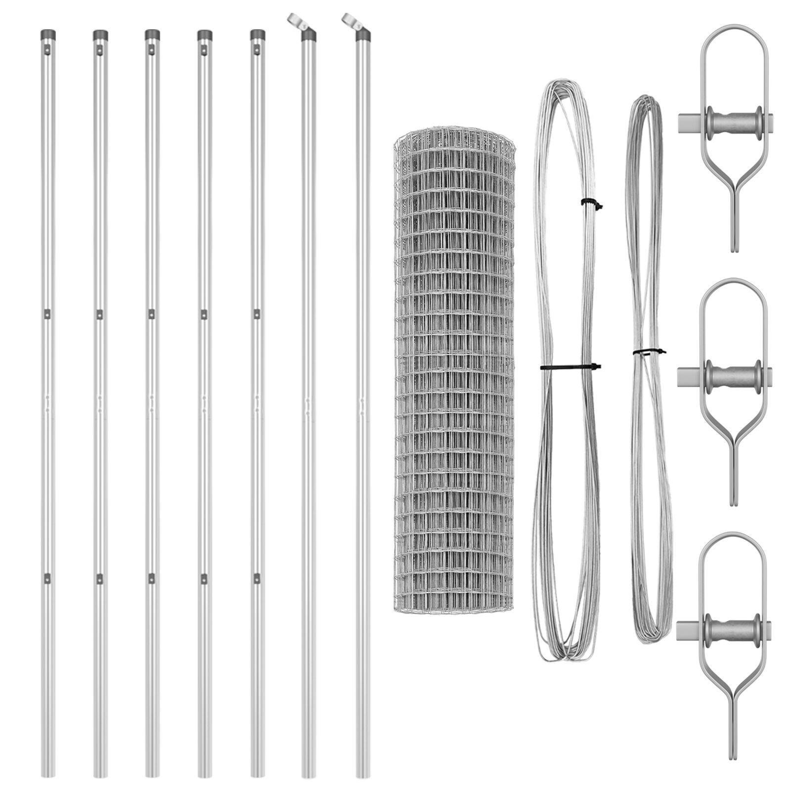 Gard Euro cu 7 posturi 1.4x10 m Oțel galvanizat GartenMobel Dekor